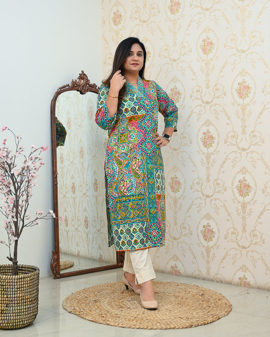 Summerish Cotton Casual Straight Kurta - The Jaipur Studio