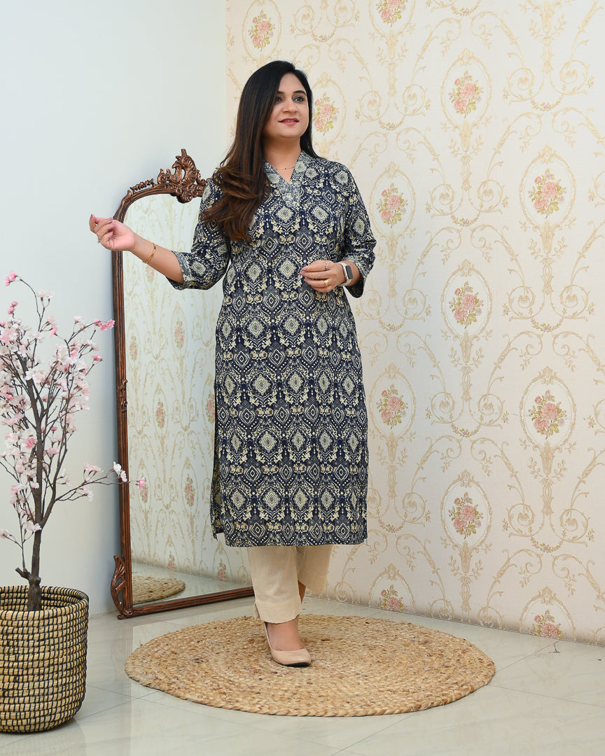 Summerish Cotton Casual Straight Kurta - The Jaipur Studio