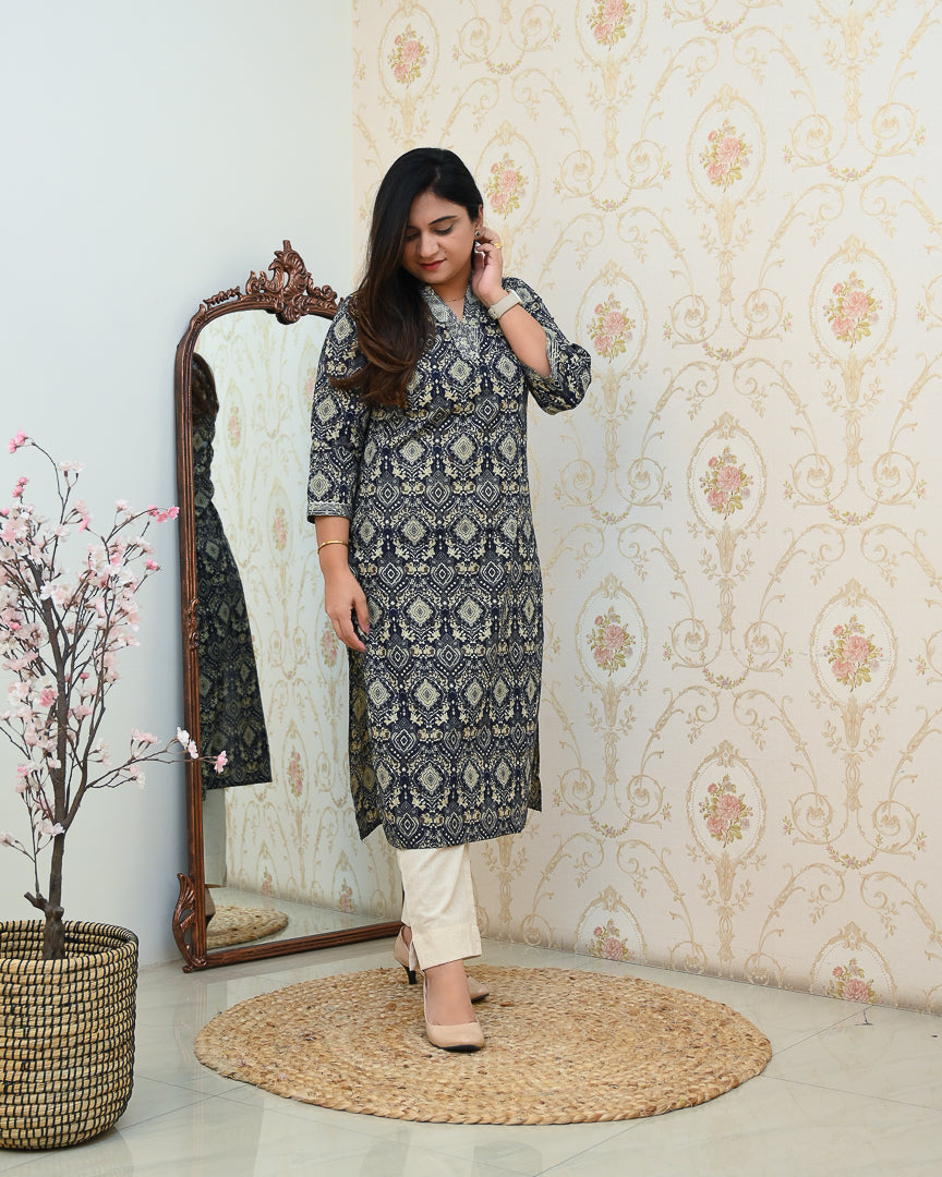 Summerish Cotton Casual Straight Kurta - The Jaipur Studio
