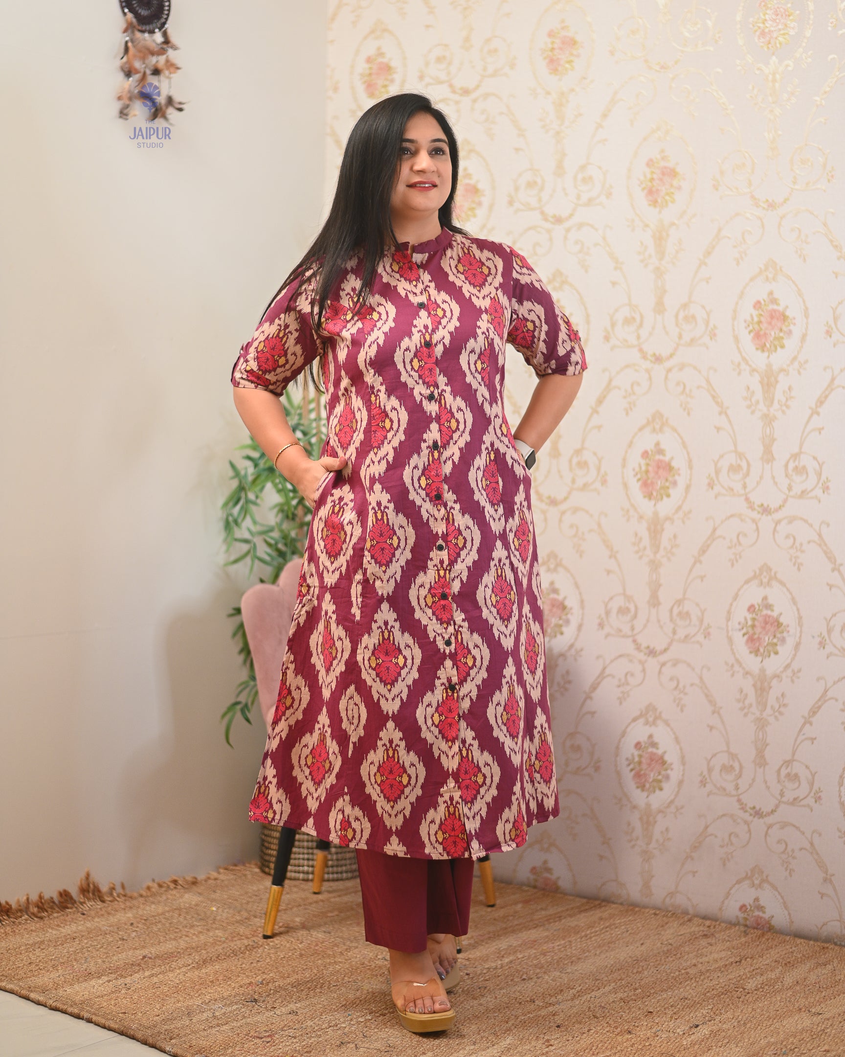 Lasya Ikkat A-line Cotton Coord set - The Jaipur Studio