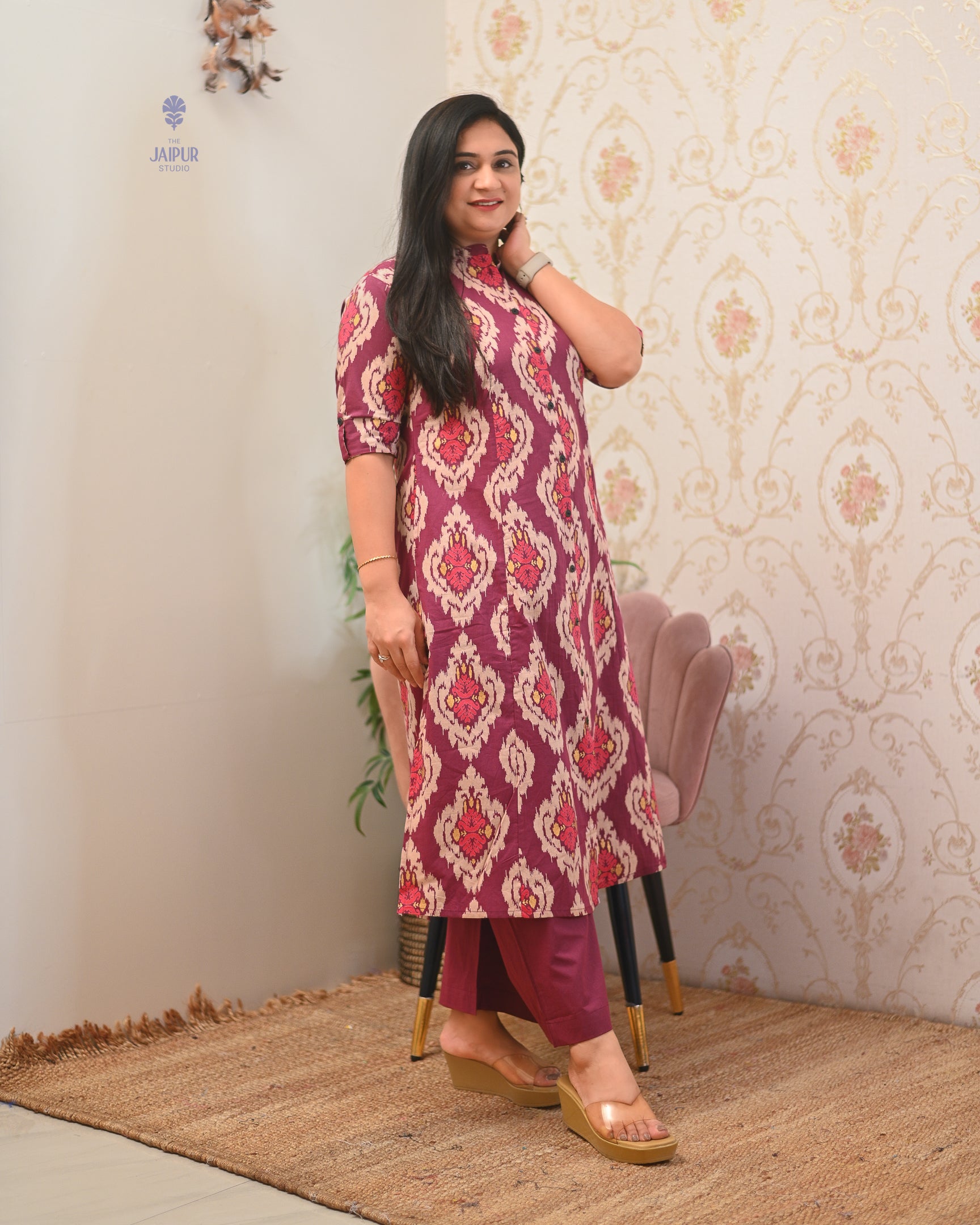 Lasya Ikkat A-line Cotton Coord set - The Jaipur Studio
