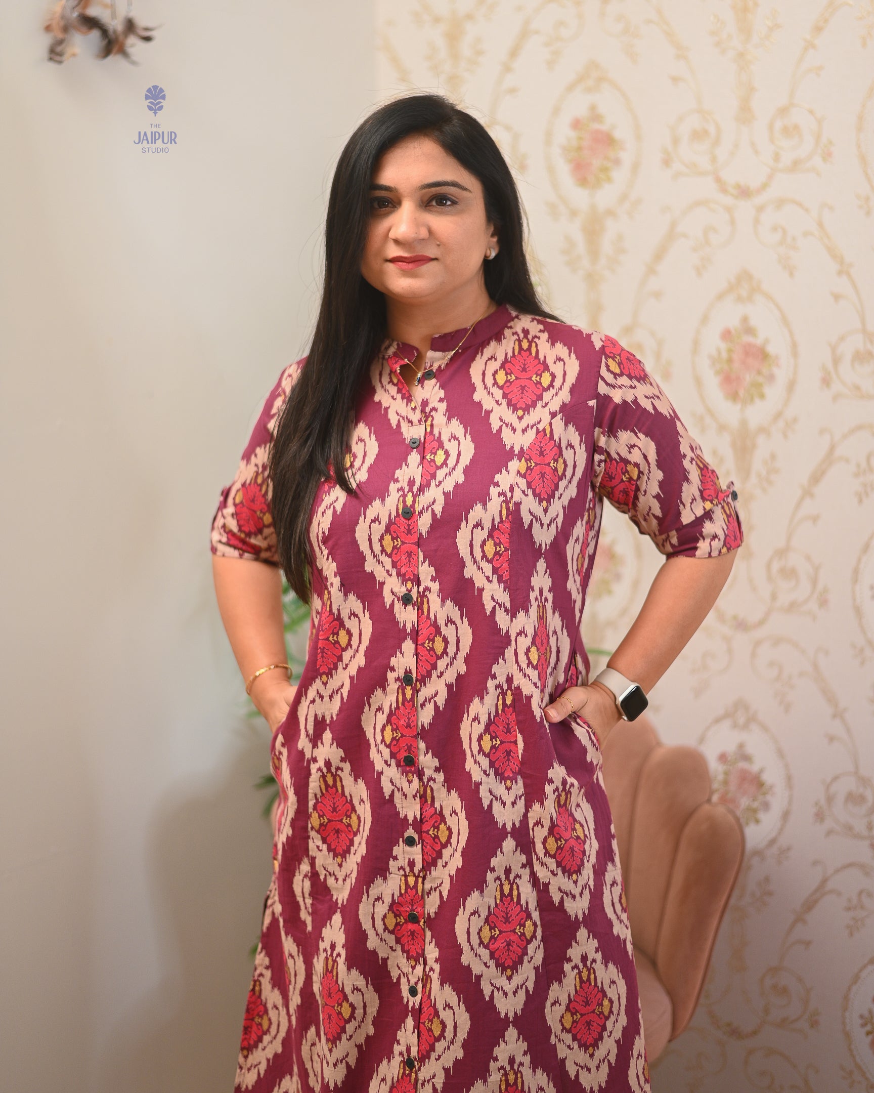 Lasya Ikkat A-line Cotton Coord set - The Jaipur Studio