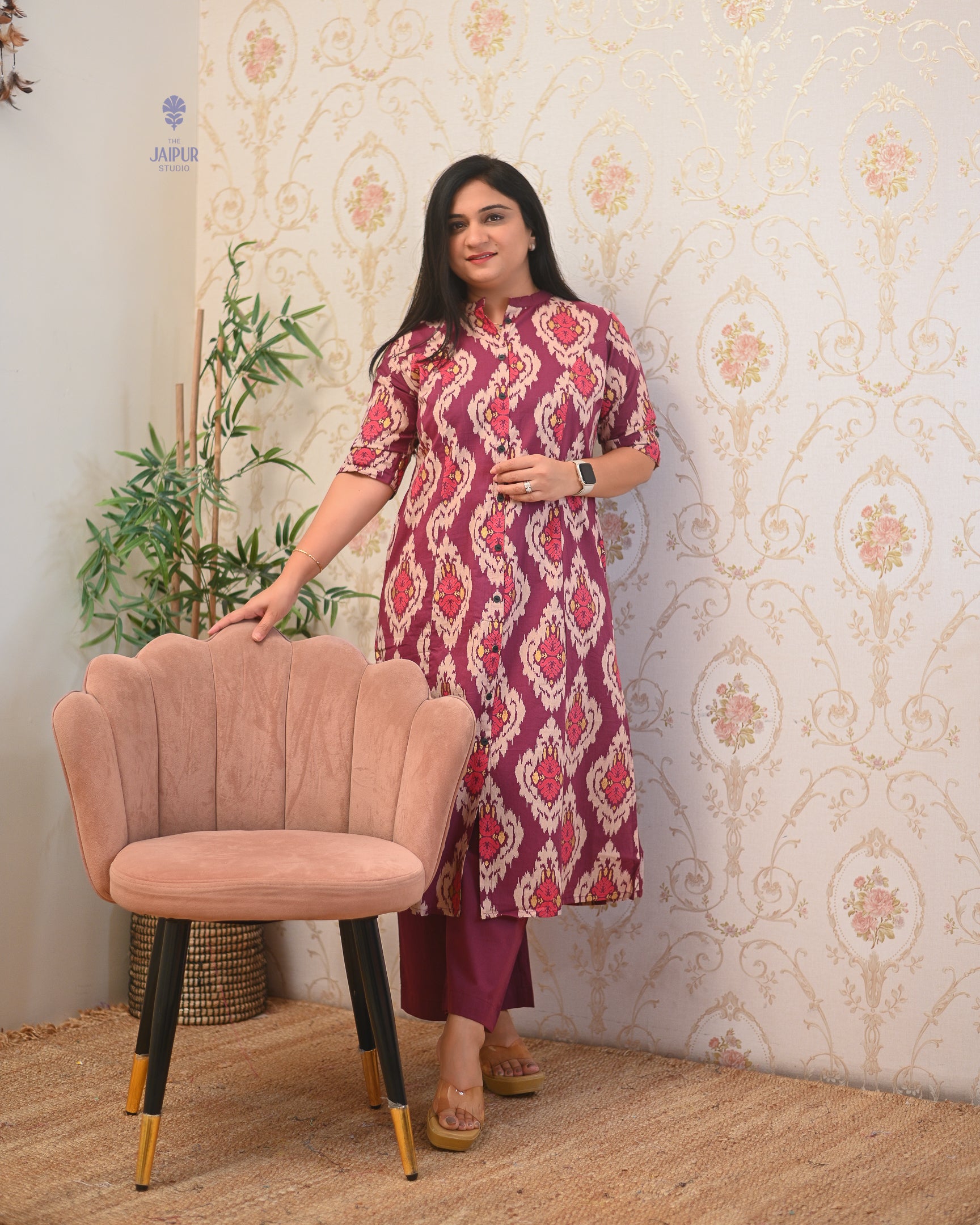 Lasya Ikkat A-line Cotton Coord set - The Jaipur Studio