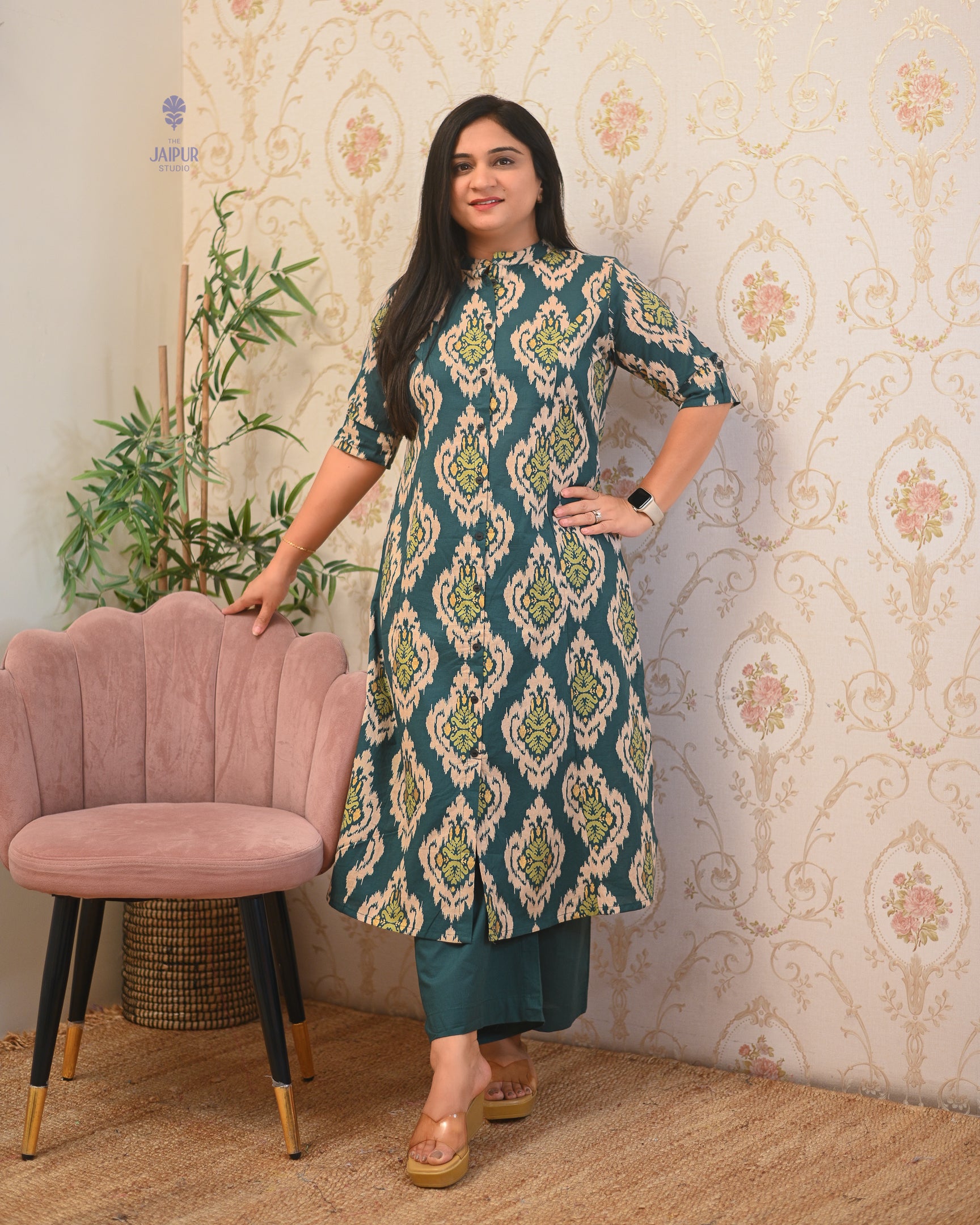 Lasya Ikkat A-line Cotton Coord set - The Jaipur Studio