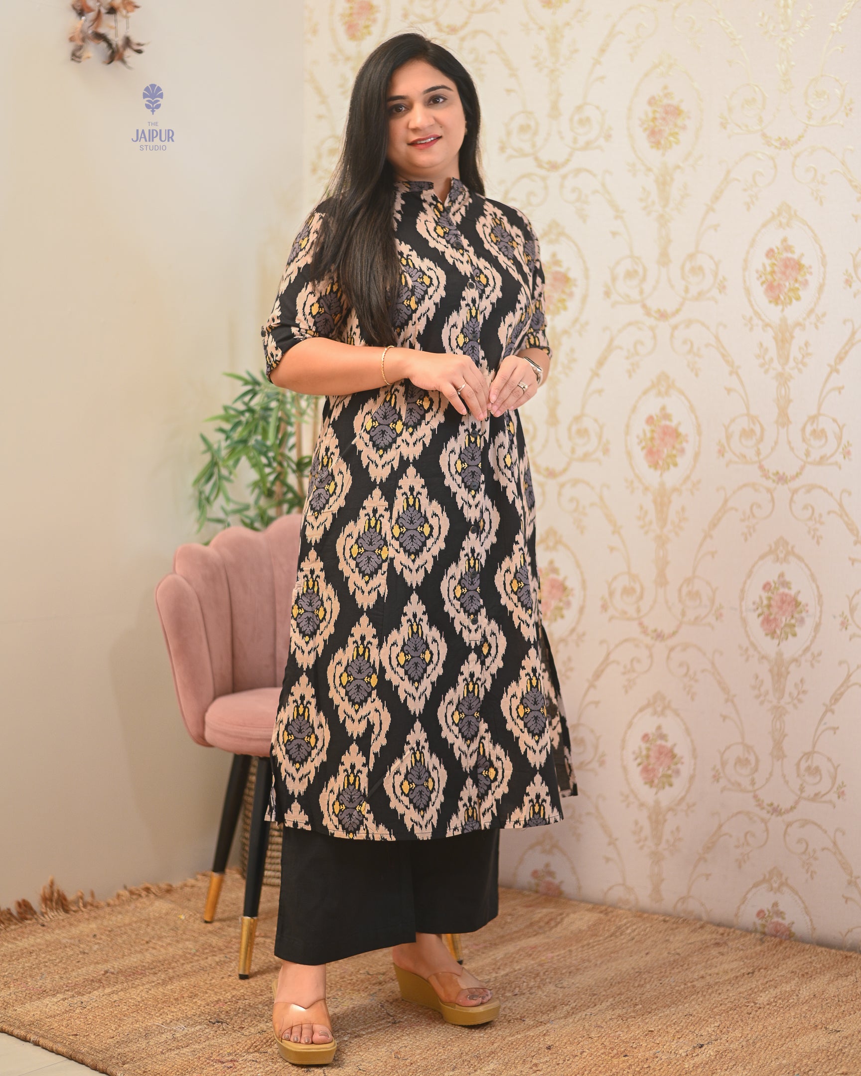 Lasya Ikkat A-line Cotton Coord set - The Jaipur Studio