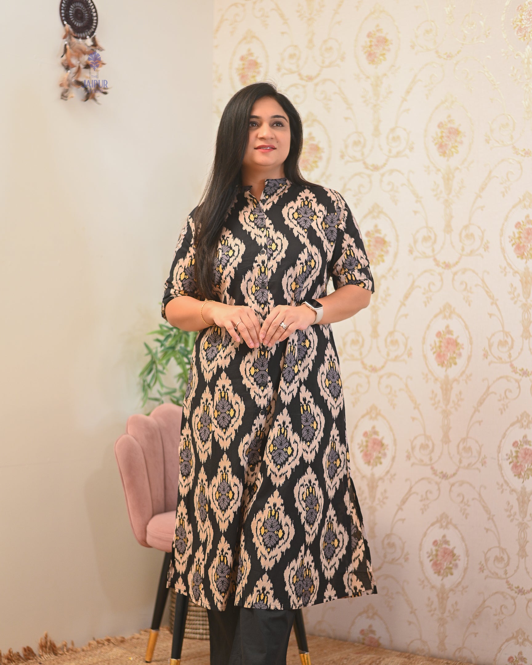 Lasya Ikkat A-line Cotton Coord set - The Jaipur Studio