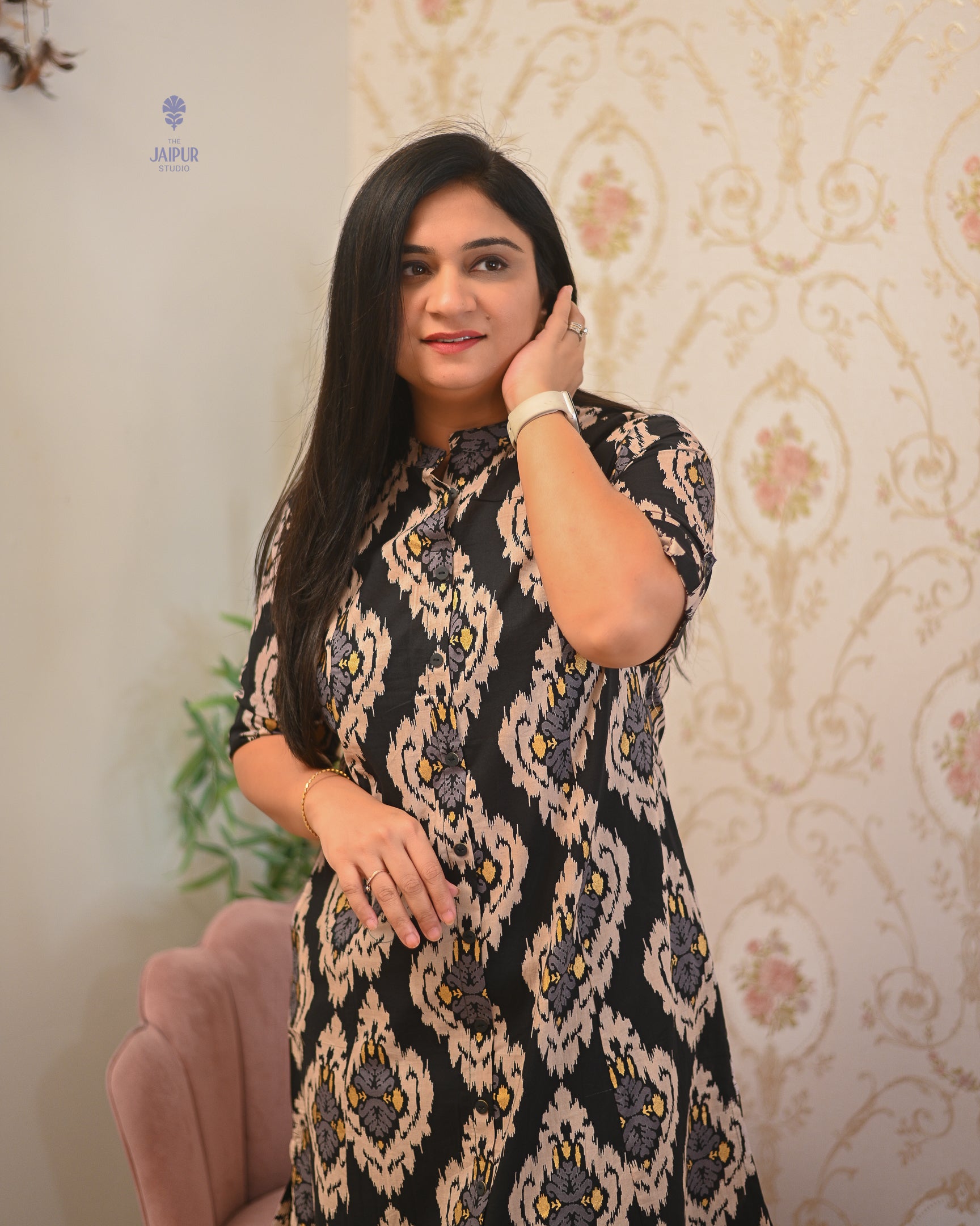 Lasya Ikkat A-line Cotton Coord set - The Jaipur Studio