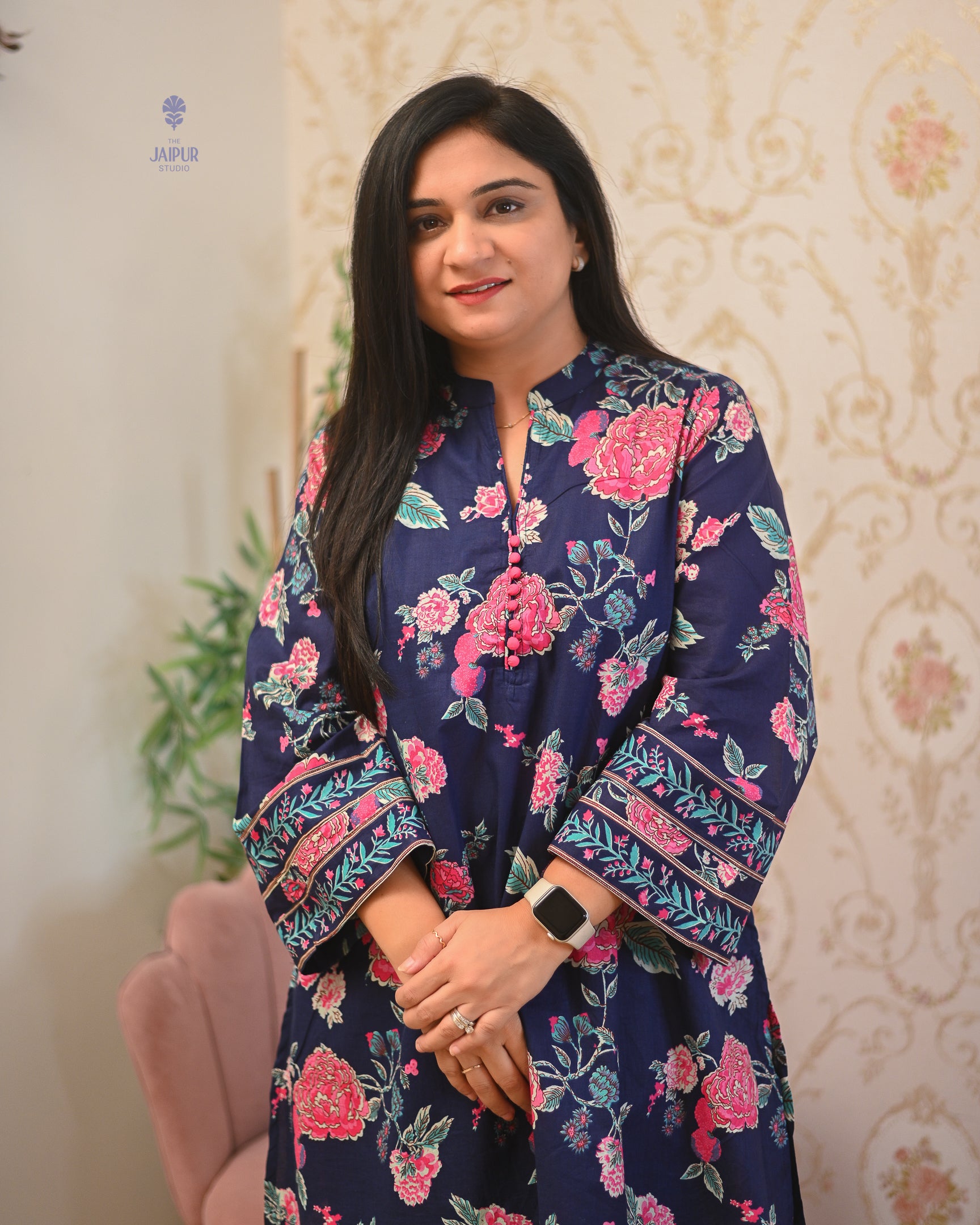 Gulnara Cotton Floral Farshi Salwar Coord Set - The Jaipur Studio