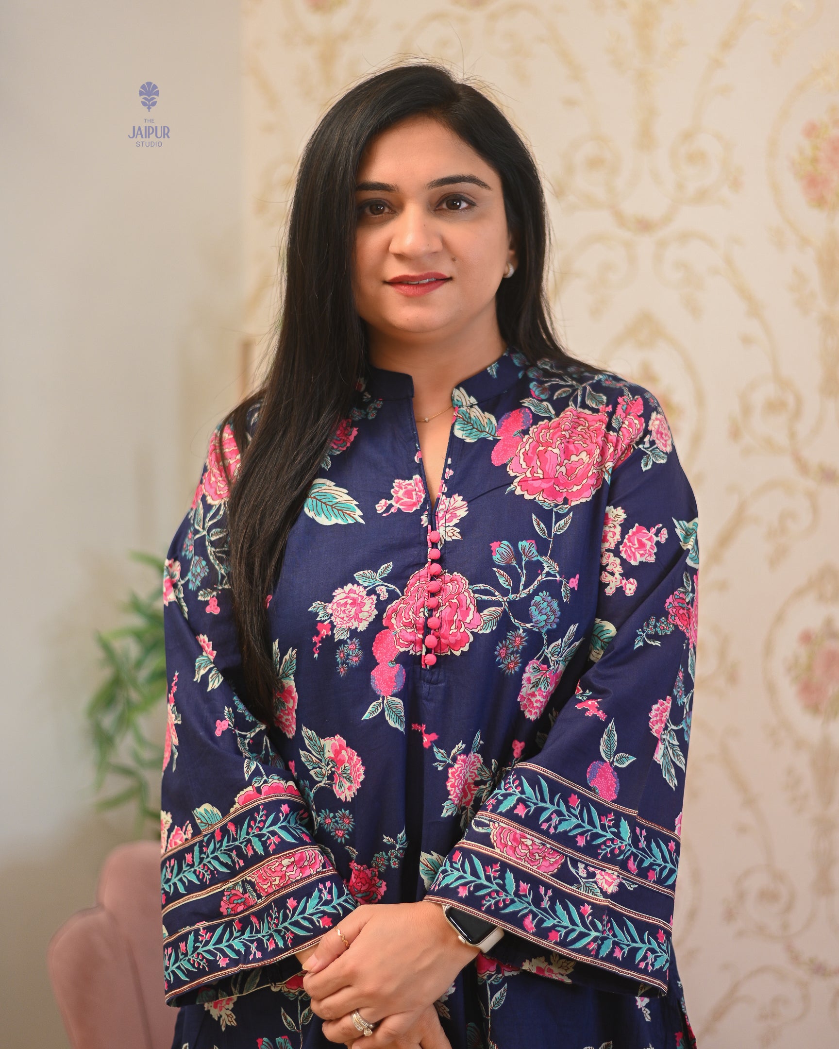 Gulnara Cotton Floral Farshi Salwar Coord Set - The Jaipur Studio