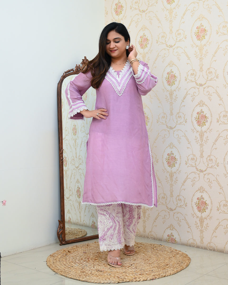 ‘Jeena’ Premium Muslin HandEmbroidered Coord Set - The Jaipur Studio