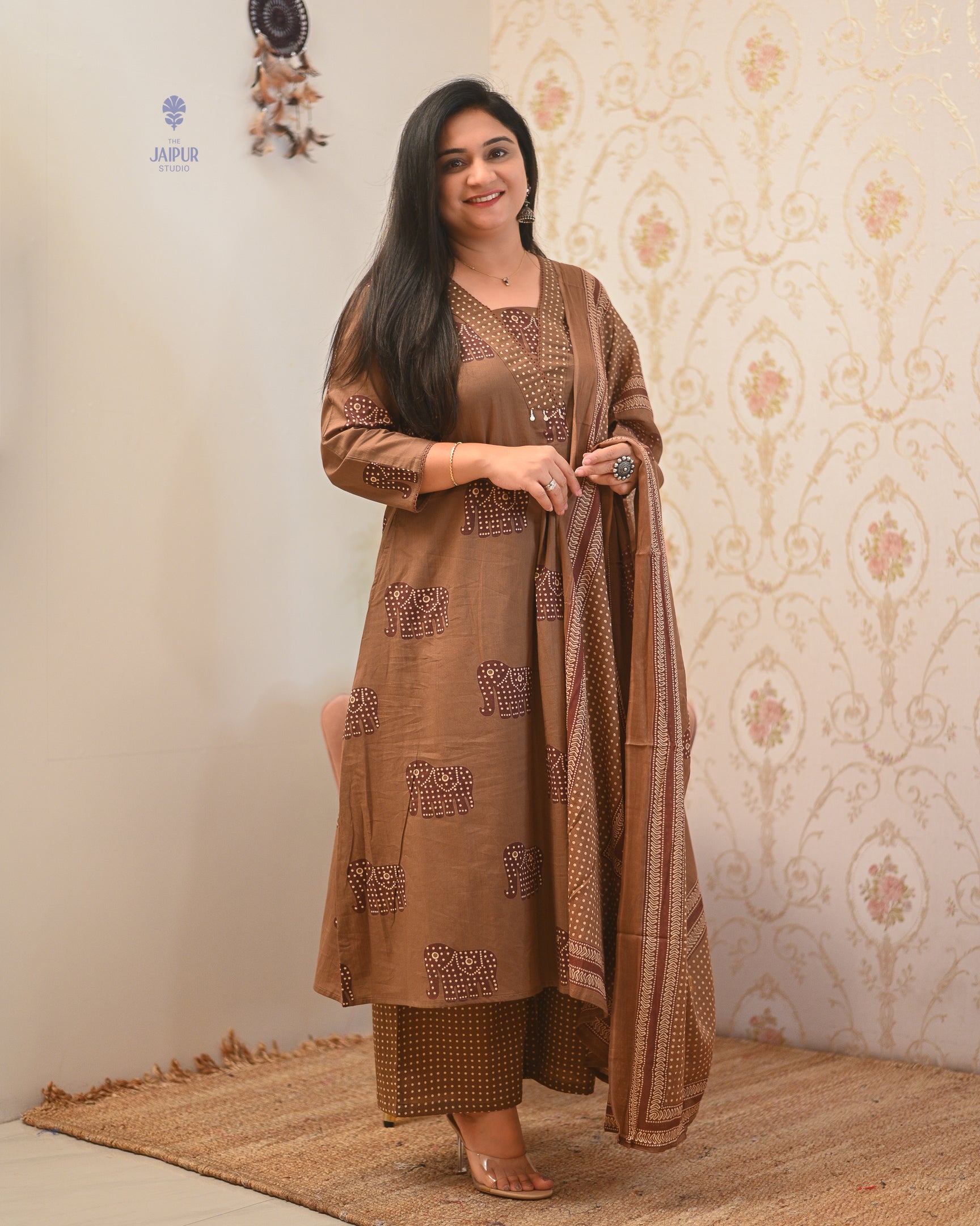 Aisha Cotton HandEmbroidery Detailed Pant Set - The Jaipur Studio