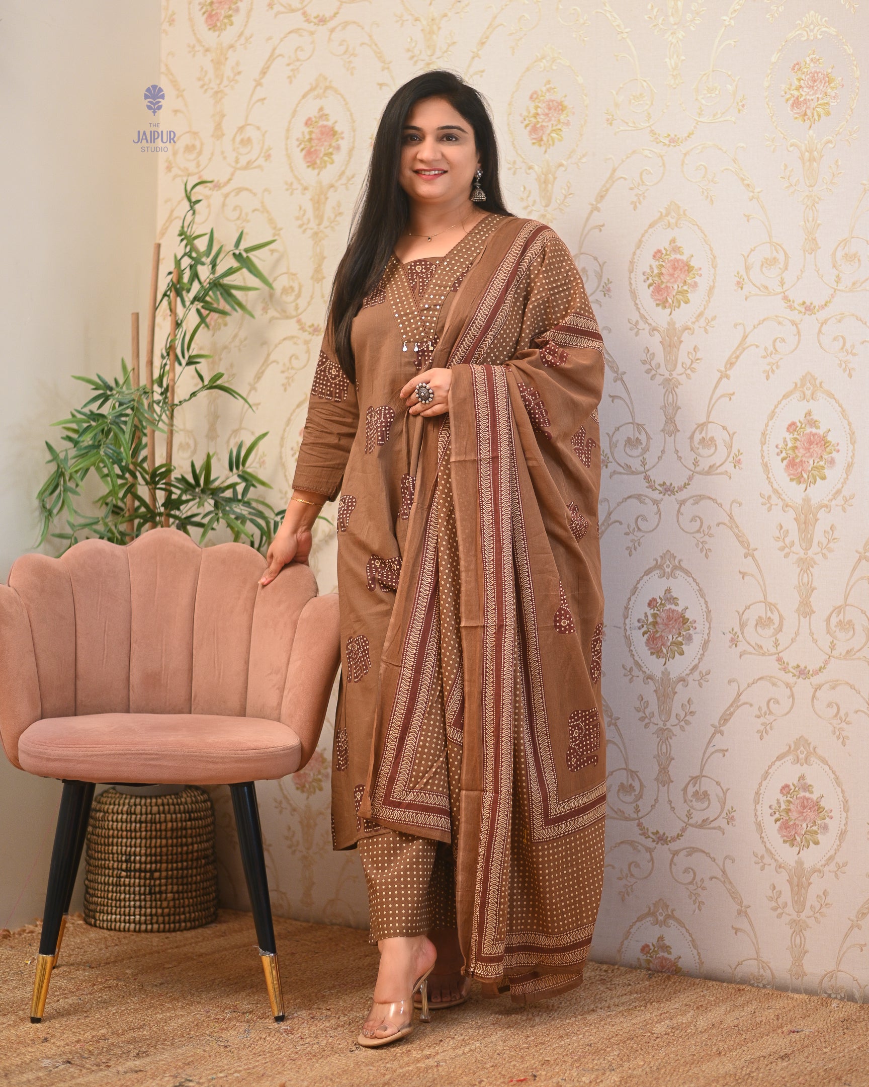 Aisha Cotton HandEmbroidery Detailed Pant Set - The Jaipur Studio