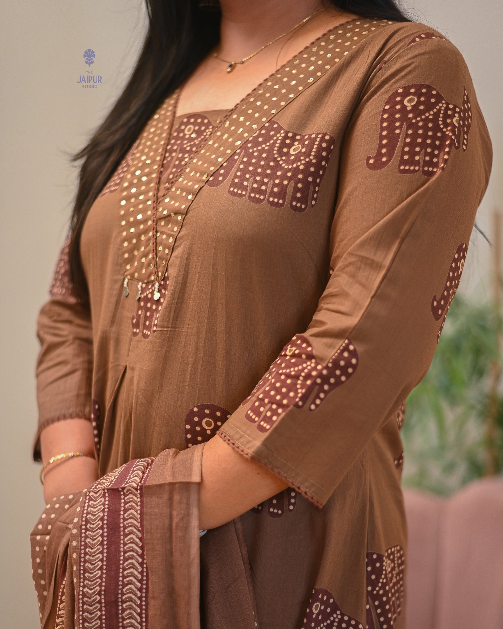 Aisha Cotton HandEmbroidery Detailed Pant Set - The Jaipur Studio