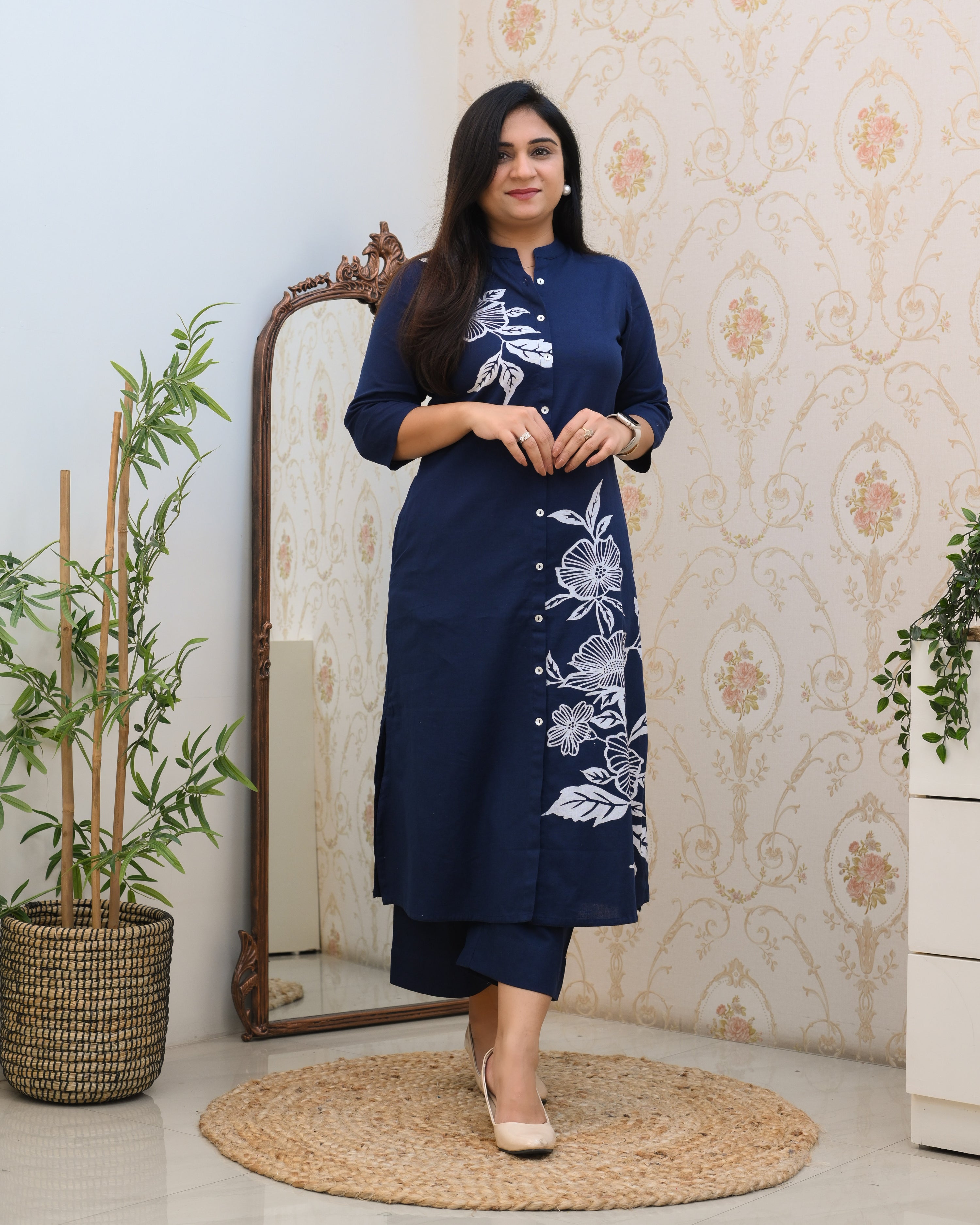 Mehreen Cotton A-line Plazo Set - The Jaipur Studio