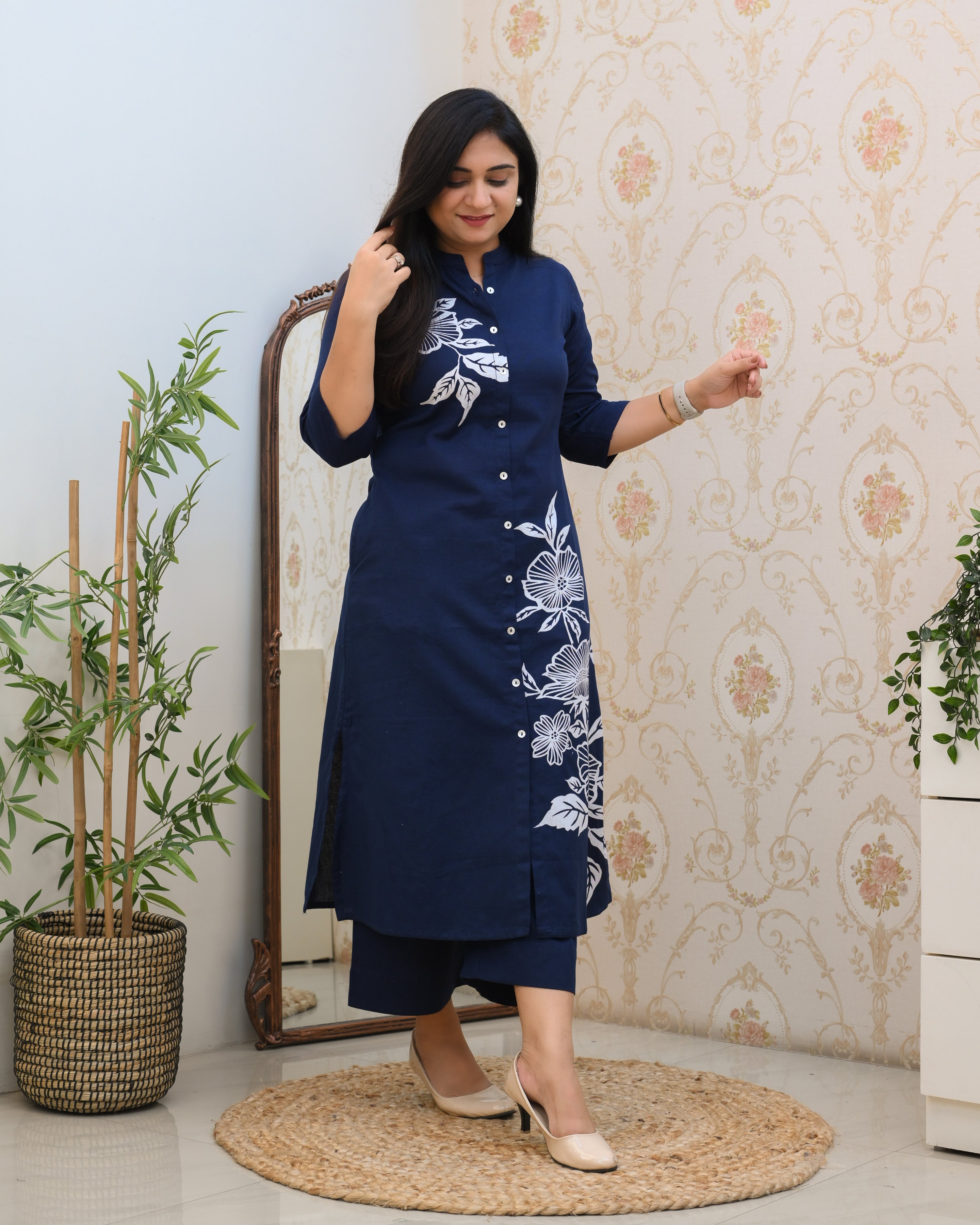 Mehreen Cotton A-line Plazo Set - The Jaipur Studio