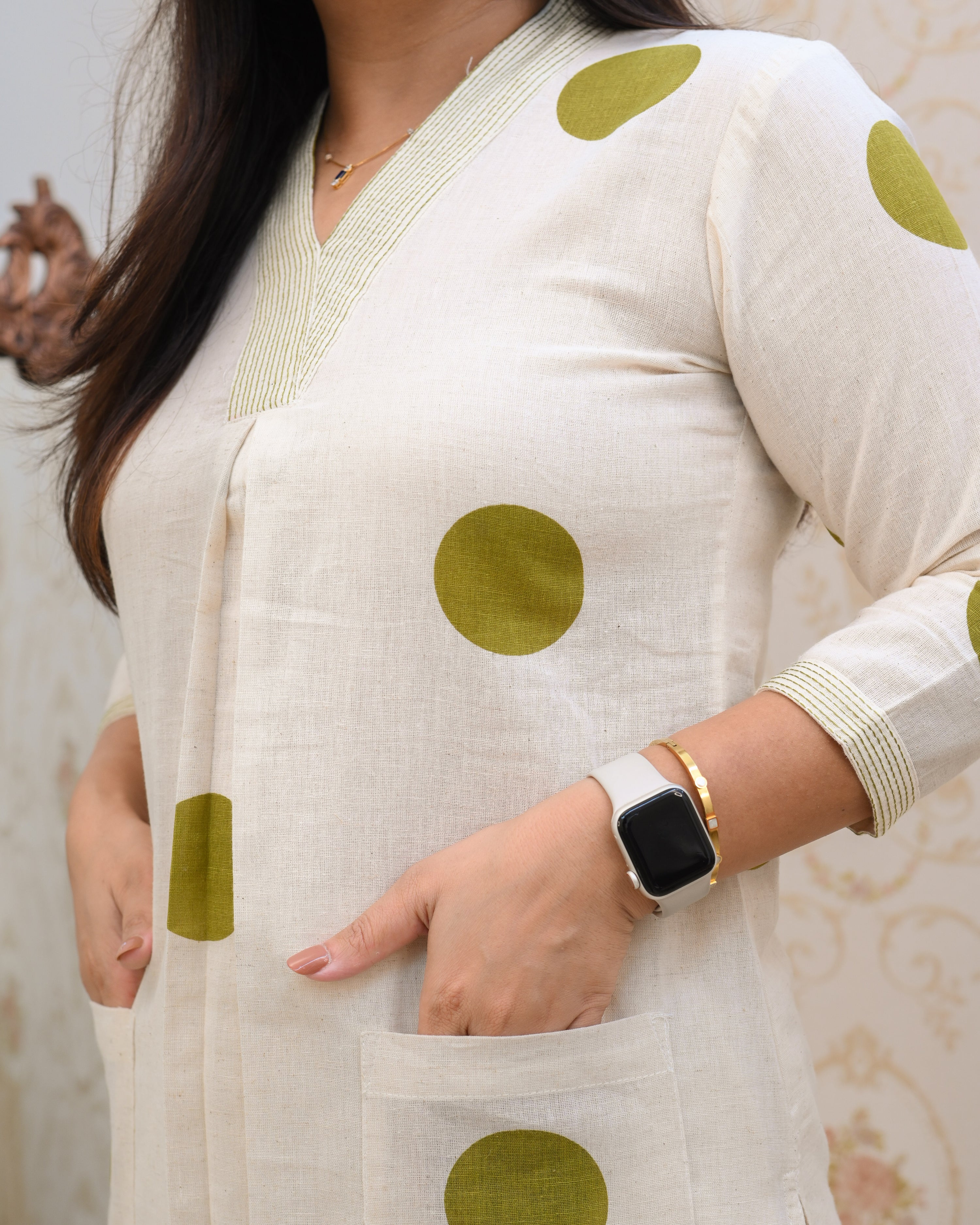Polka Print Cotton A-line Coord Set - The Jaipur Studio