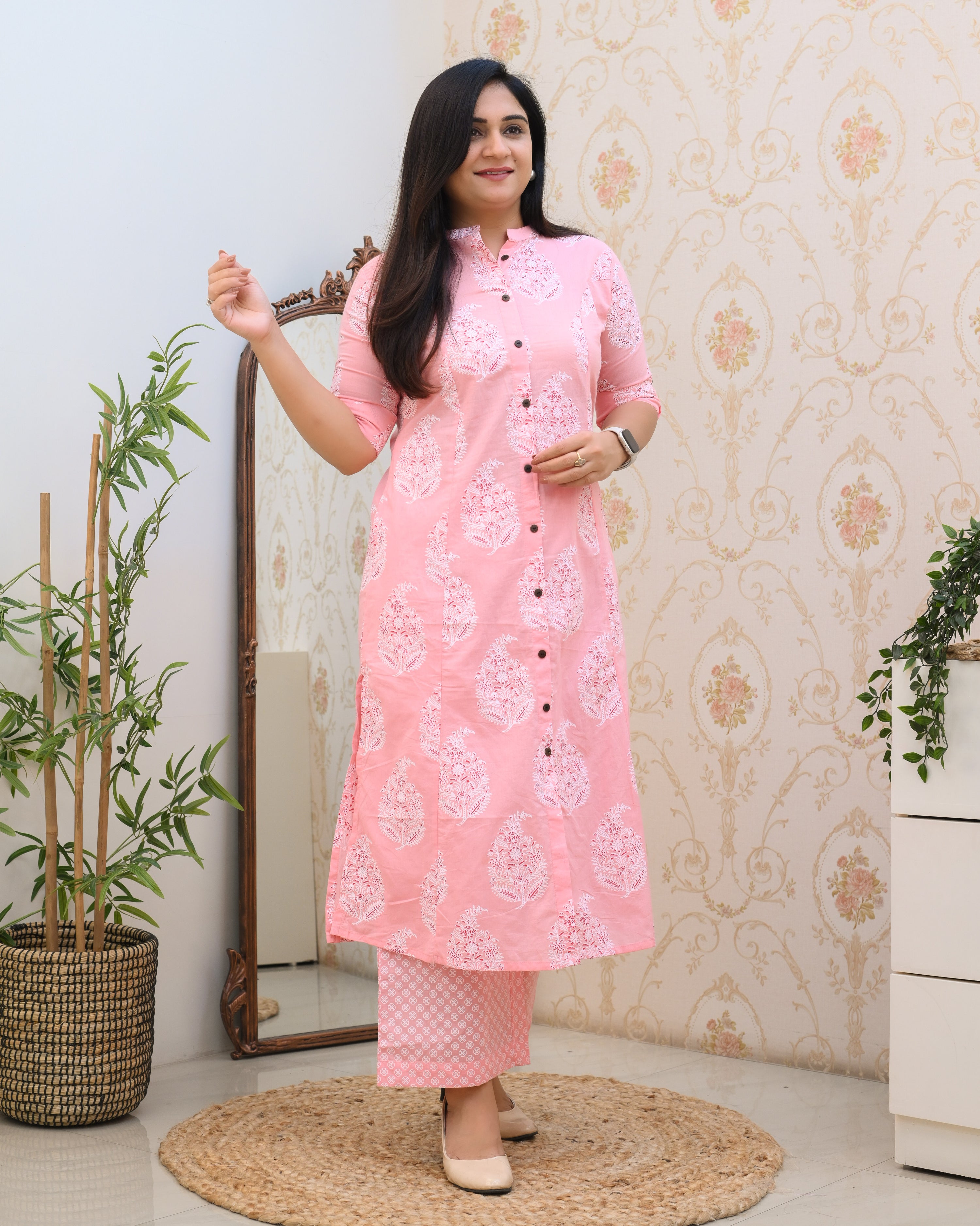 HandBlock Cotton A-line Coord set - The Jaipur Studio