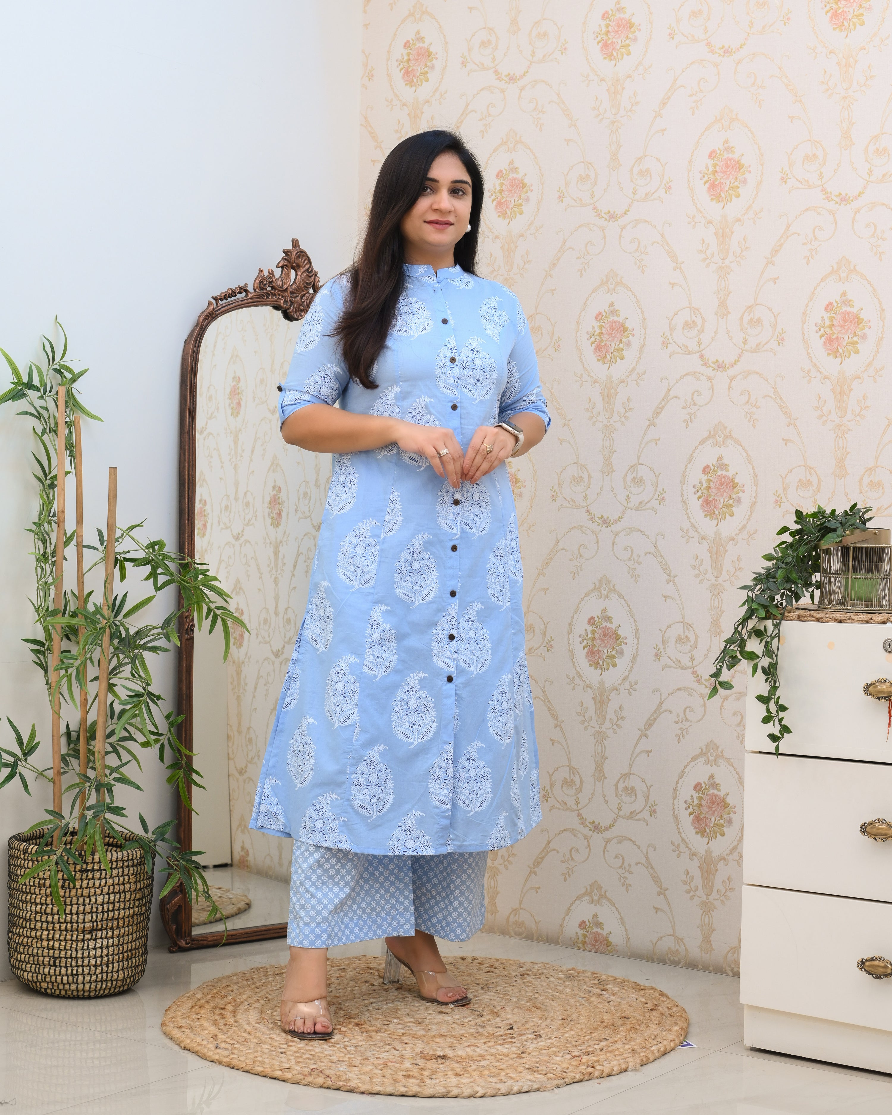 HandBlock Cotton A-line Coord set - The Jaipur Studio