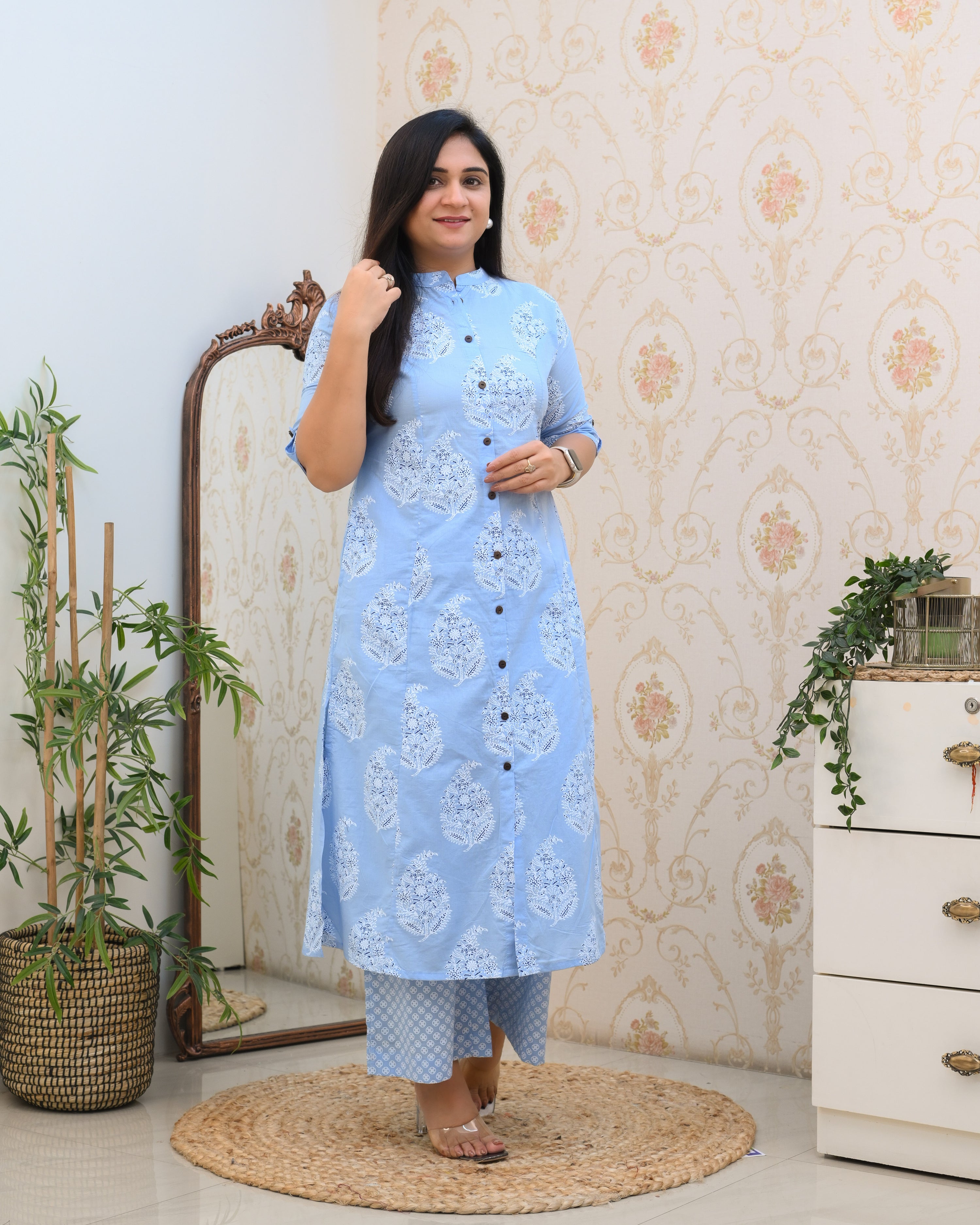 HandBlock Cotton A-line Coord set - The Jaipur Studio