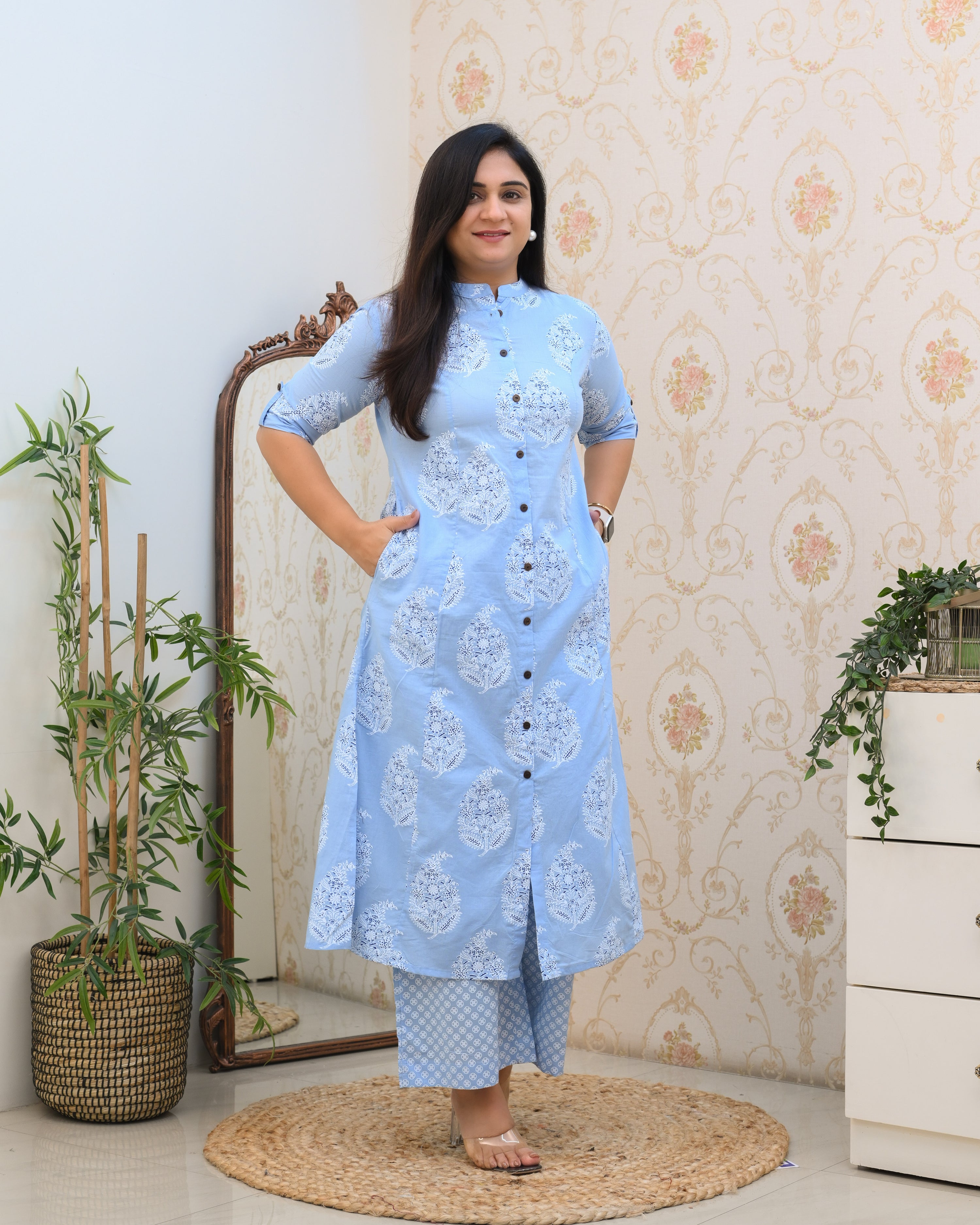 HandBlock Cotton A-line Coord set - The Jaipur Studio