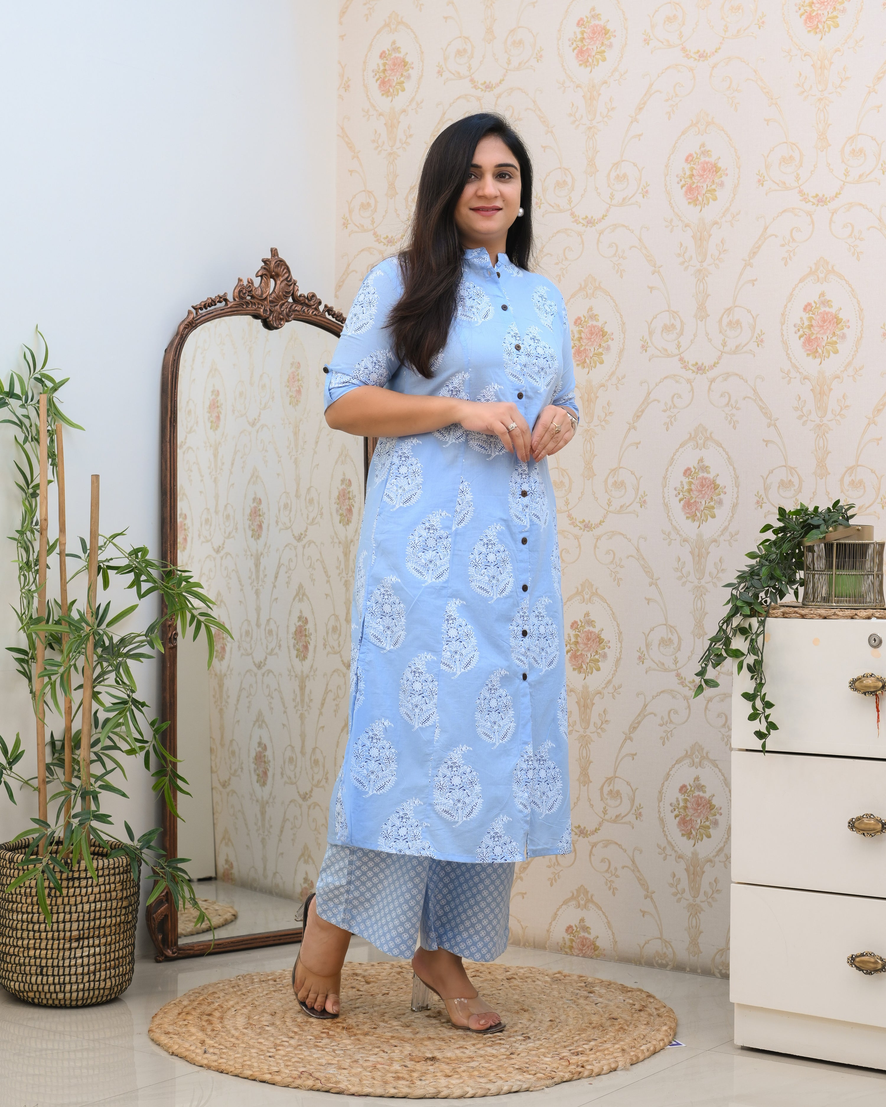 HandBlock Cotton A-line Coord set - The Jaipur Studio