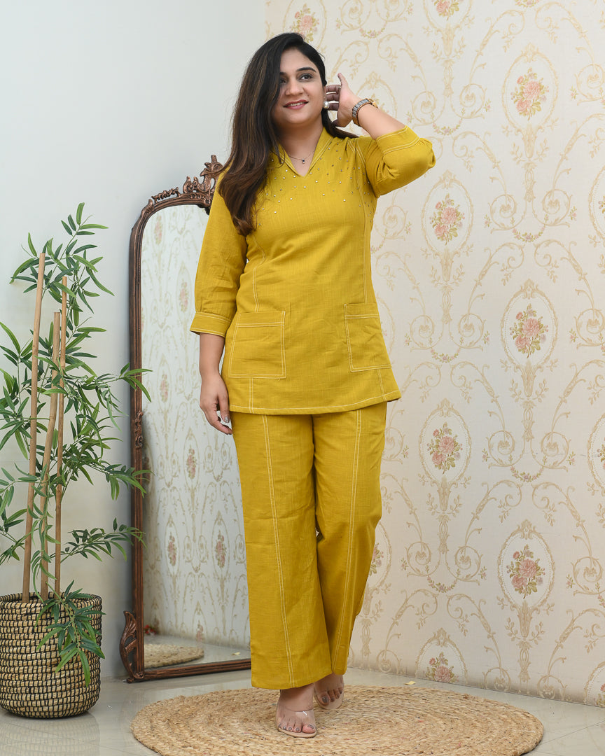 Denim Cotton Trendy Coord Set - The Jaipur Studio