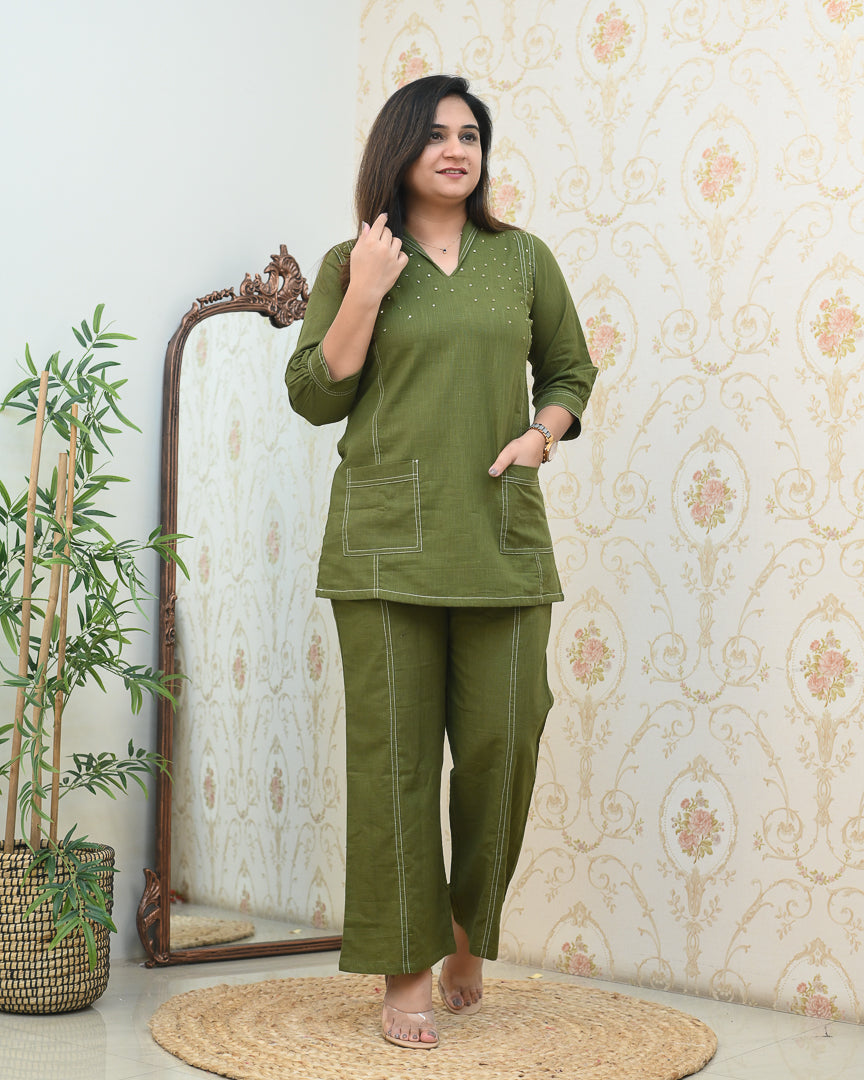 Denim Cotton Trendy Coord Set - The Jaipur Studio