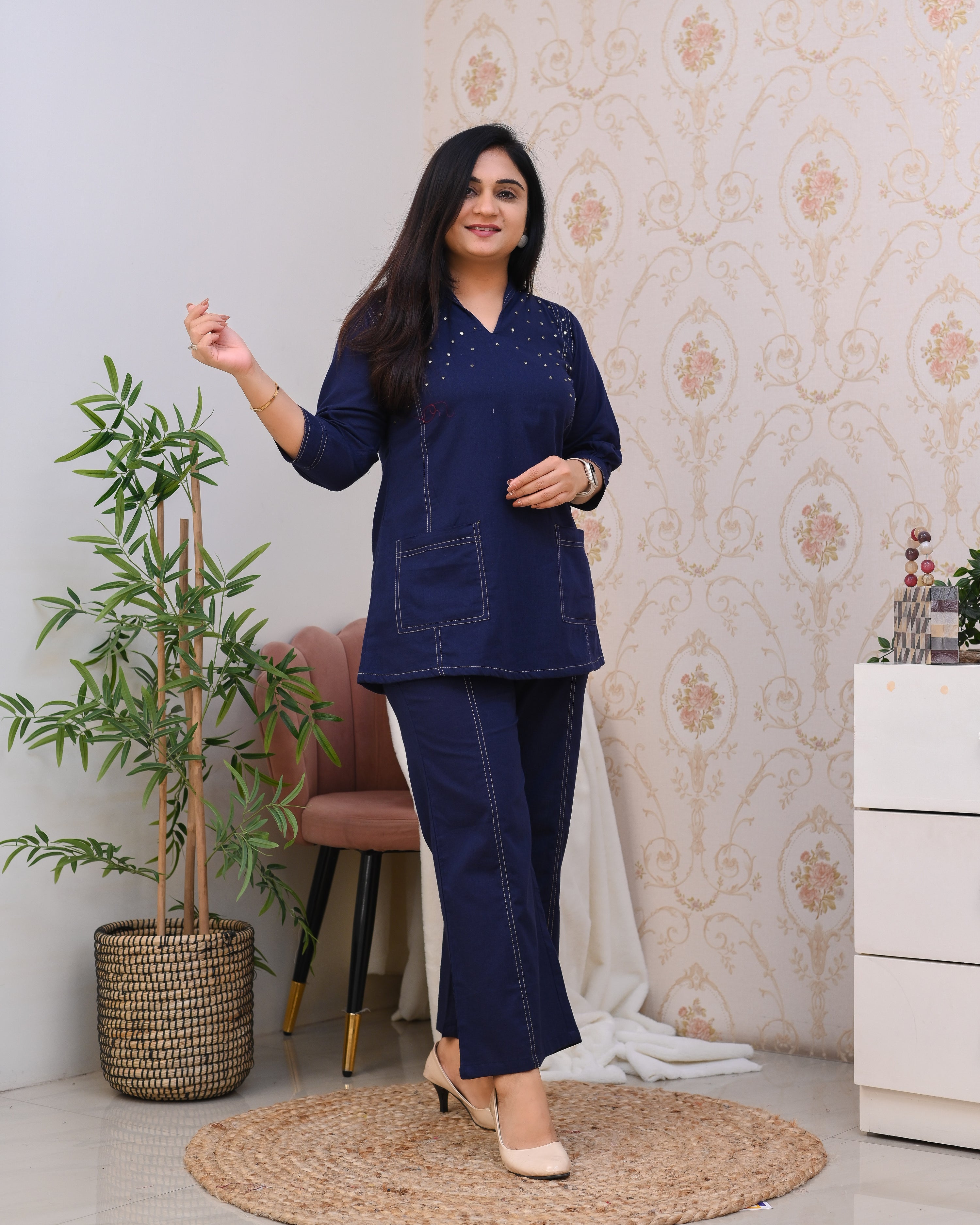 Denim Cotton Trendy Coord Set - The Jaipur Studio