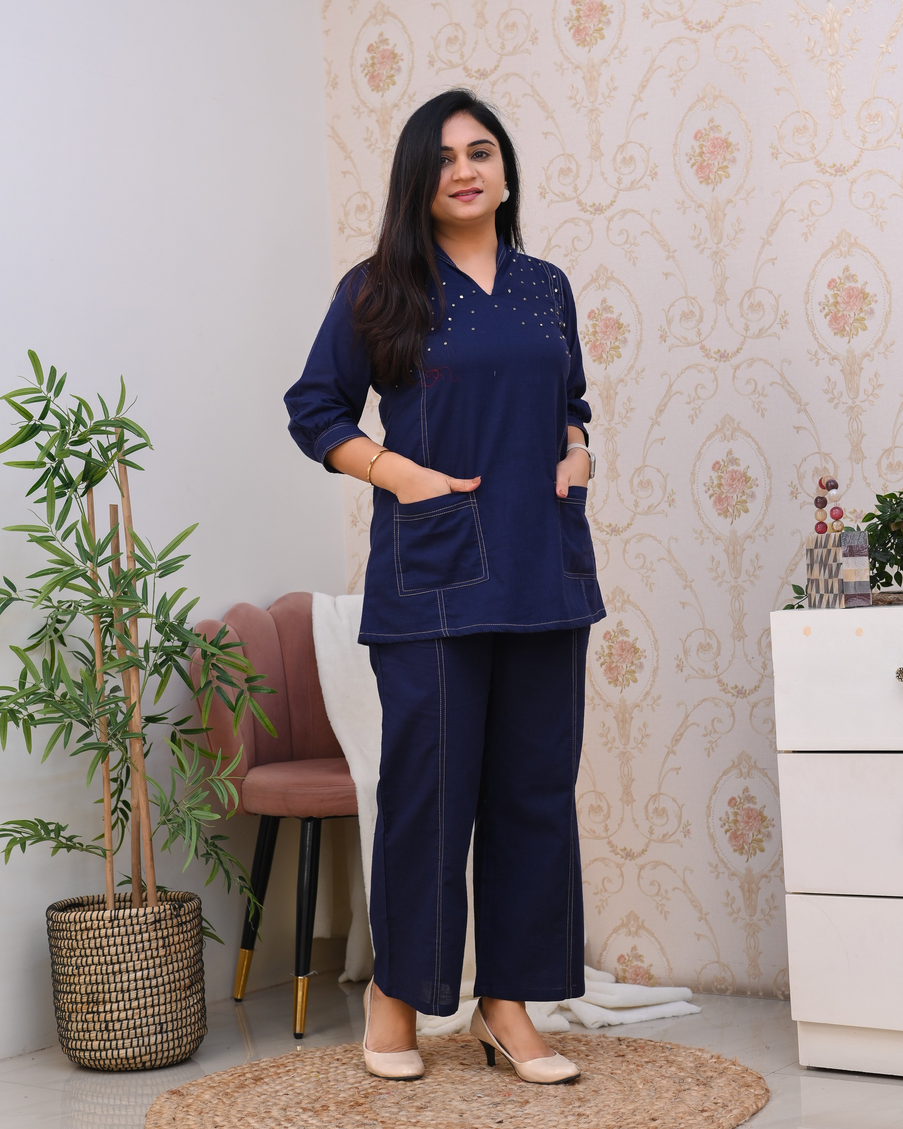 Denim Cotton Trendy Coord Set - The Jaipur Studio