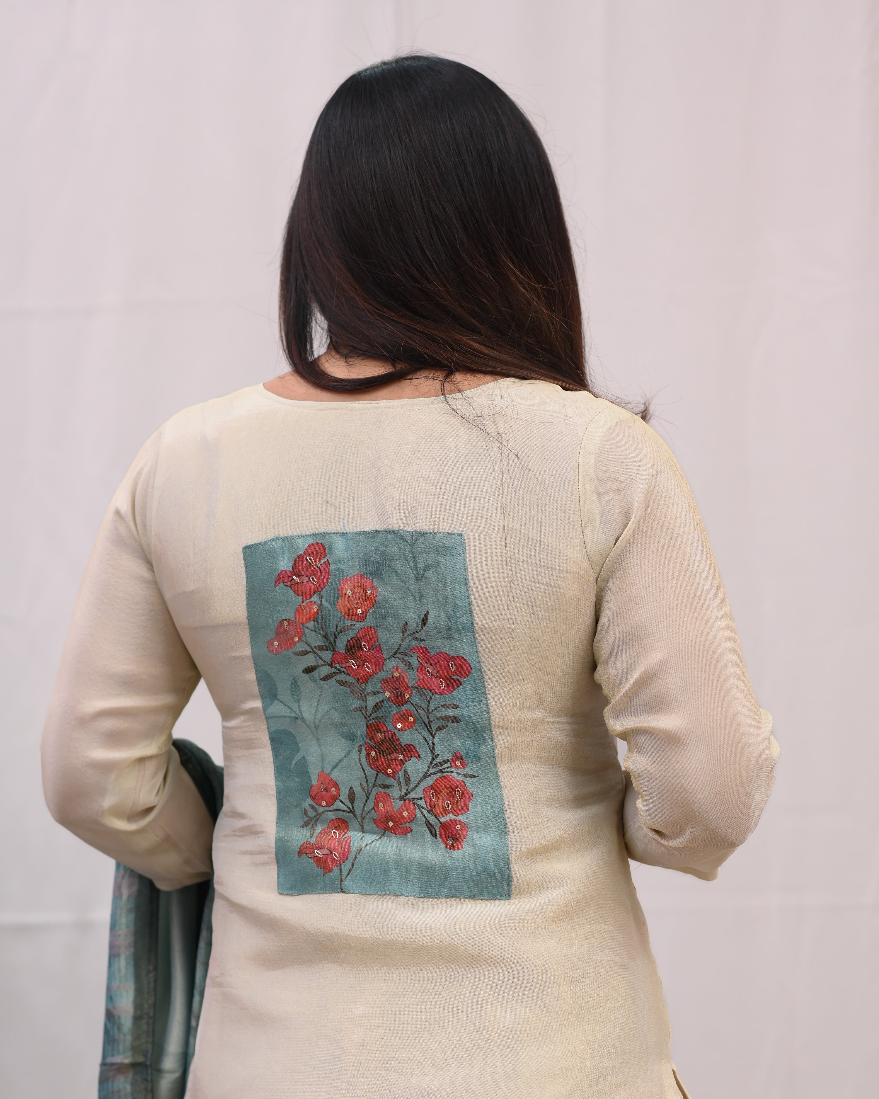 Shimmer Tissue Embroidered Pant Set - The Jaipur Studio
