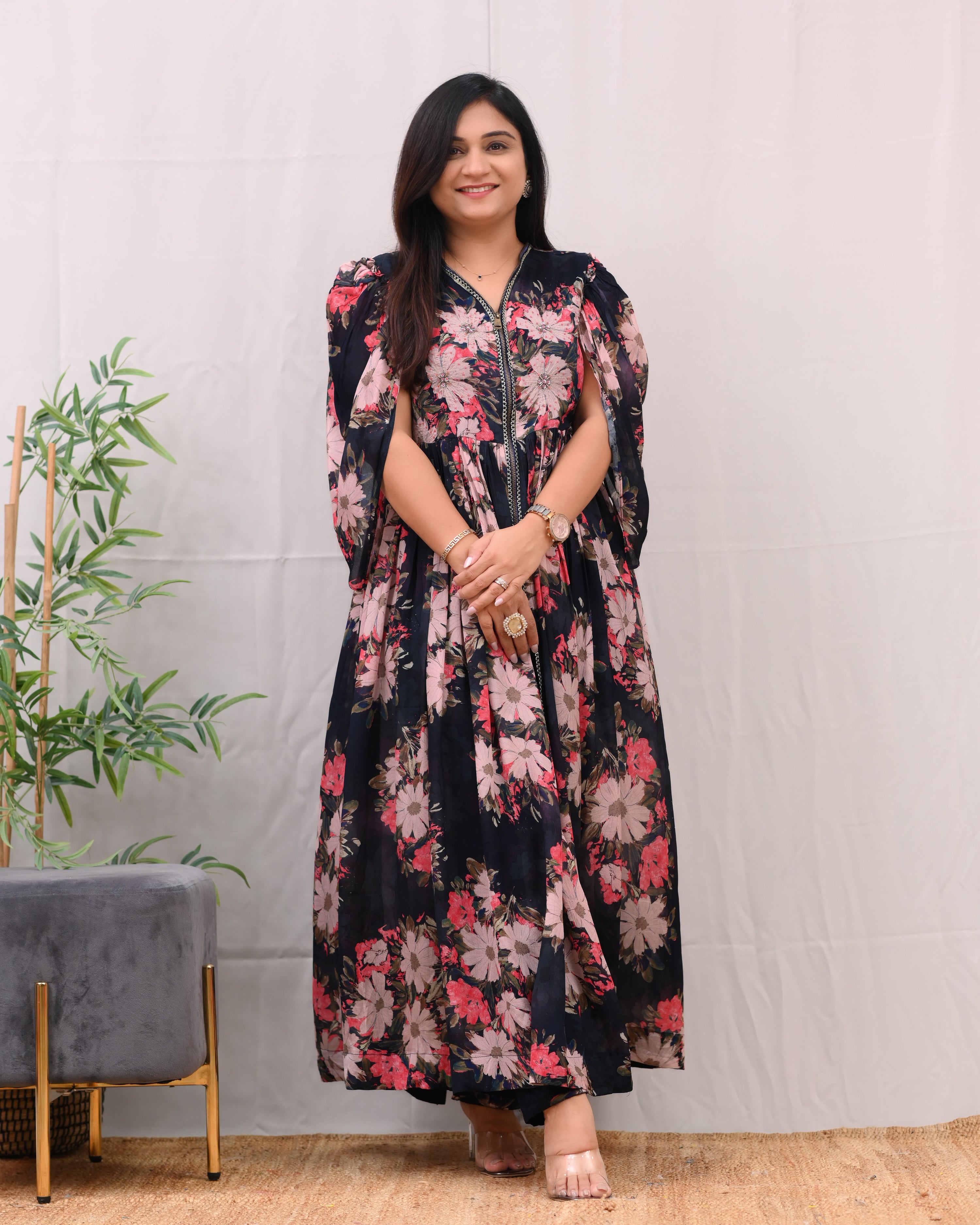Eila Chinnon HandEmbroidered Indowestern Set - The Jaipur Studio