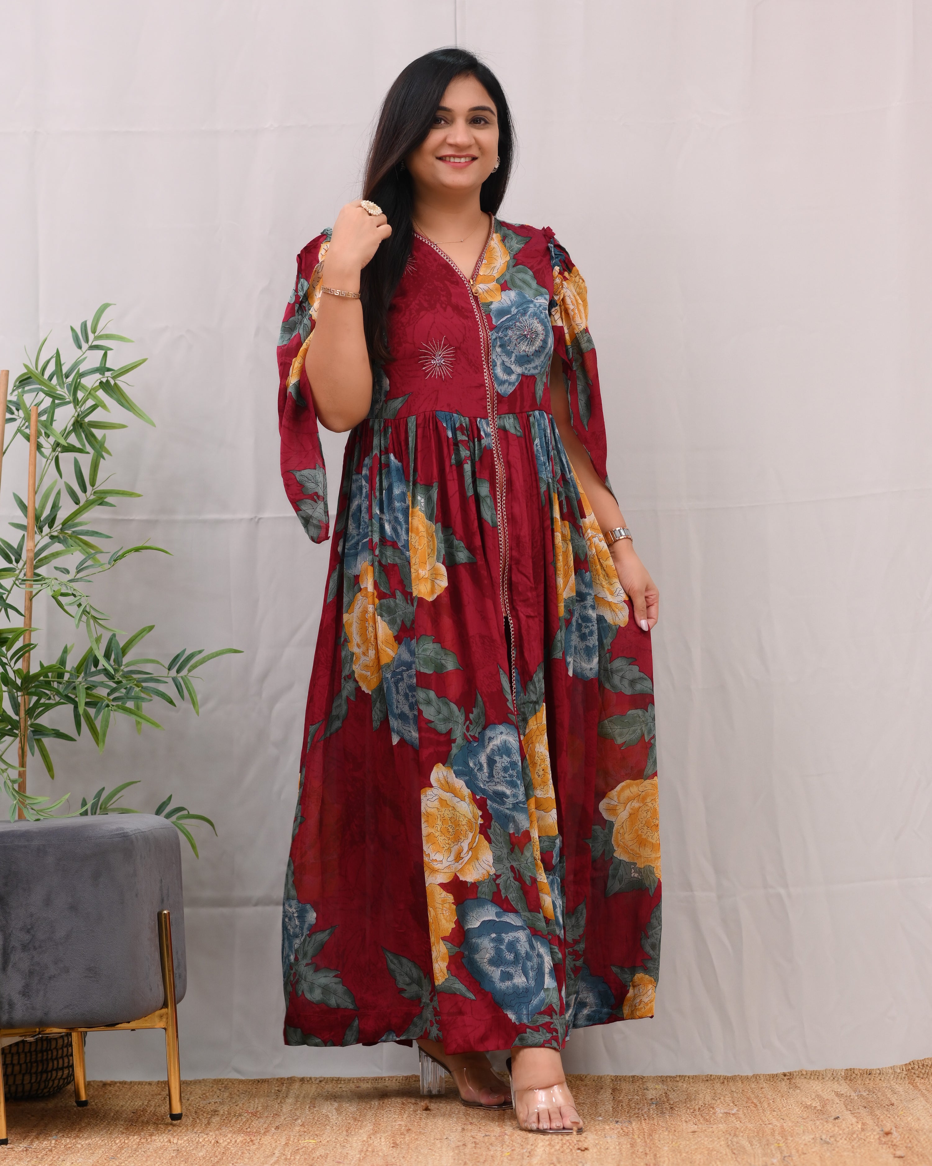 Eila Chinnon HandEmbroidered Indowestern Set - The Jaipur Studio