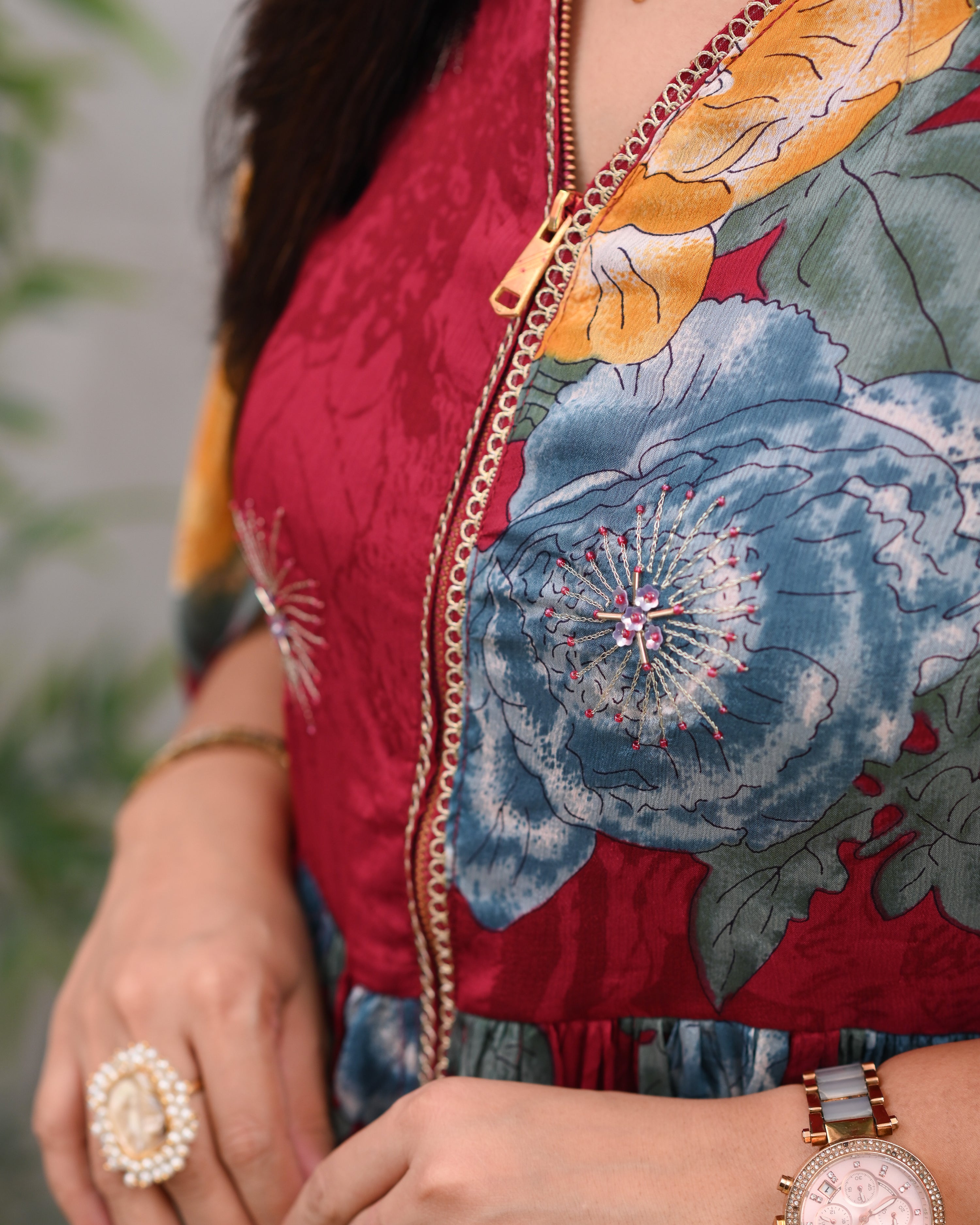 Eila Chinnon HandEmbroidered Indowestern Set - The Jaipur Studio