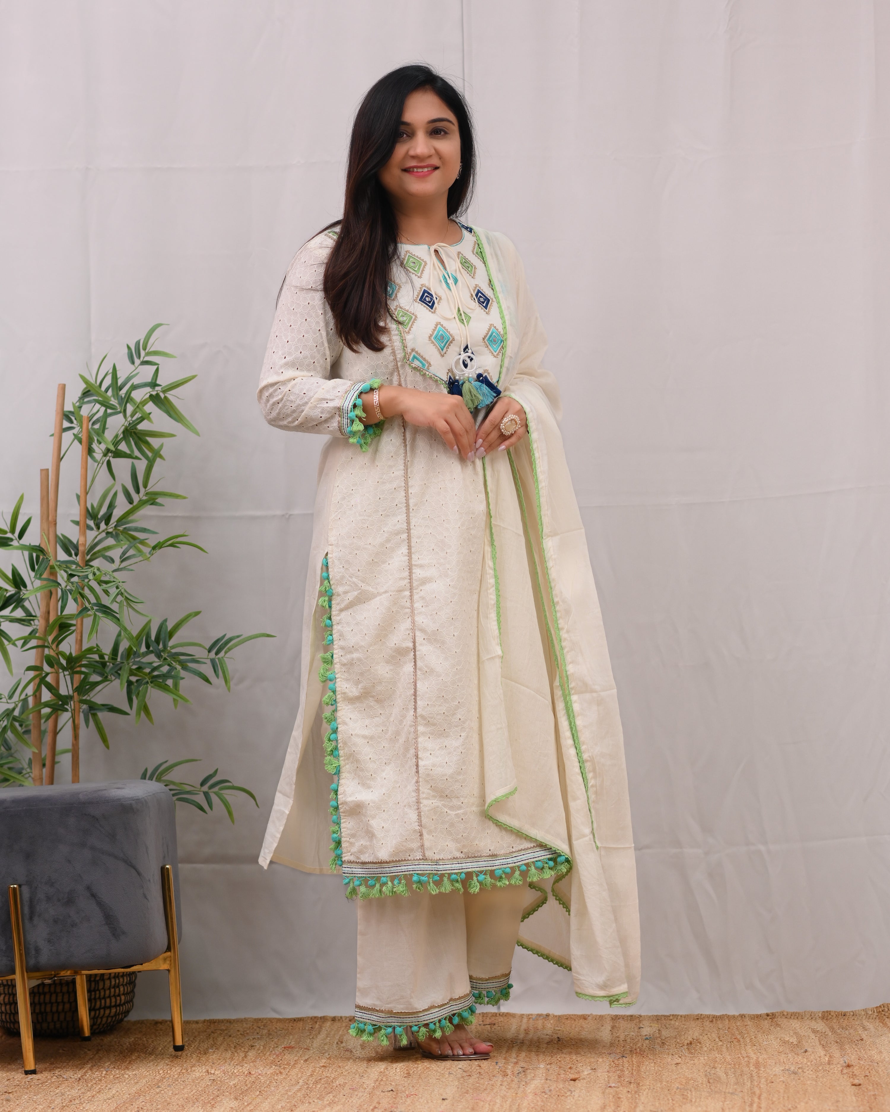 Aashi Cotton Sciffili Pakistani Suit - The Jaipur Studio