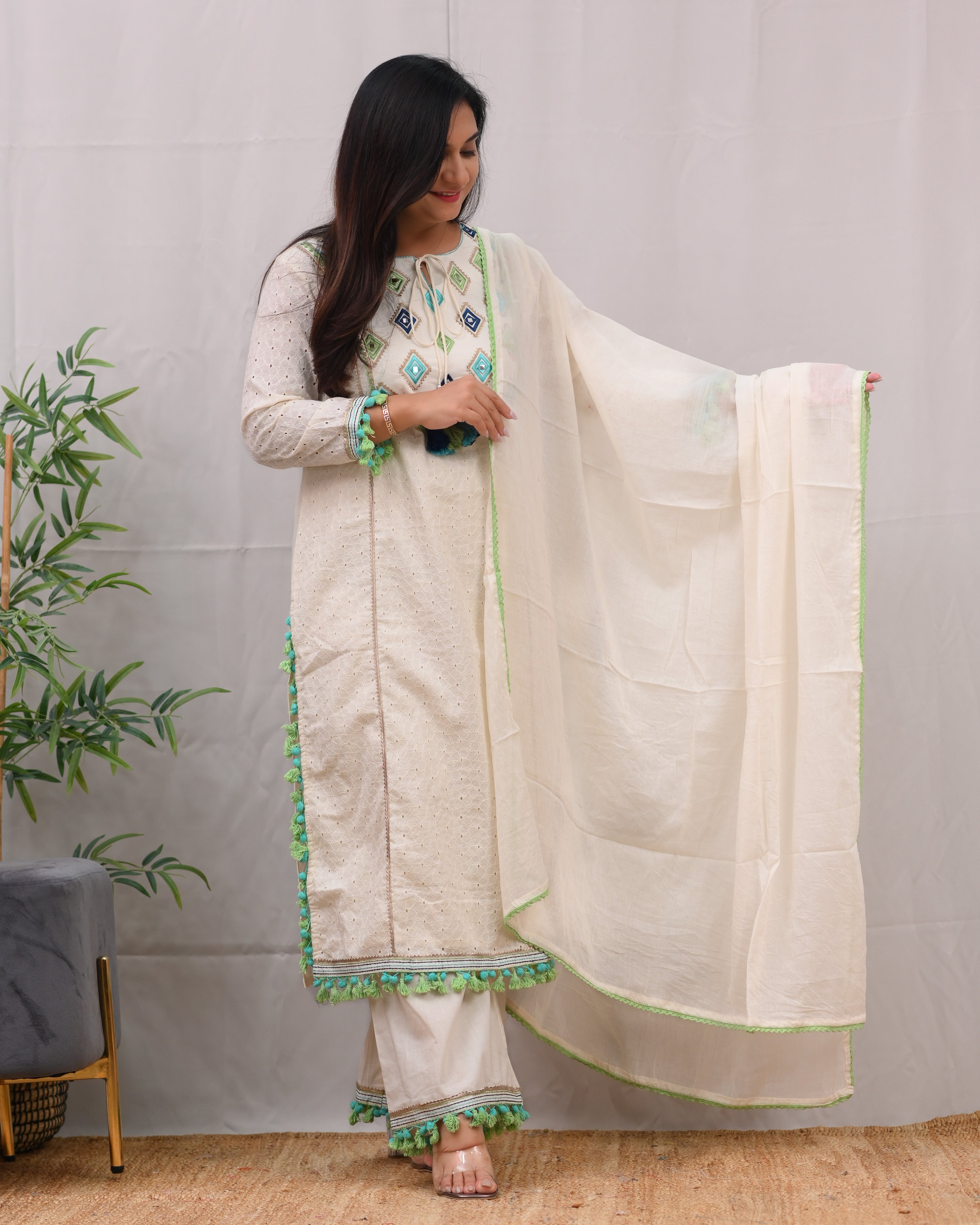 Aashi Cotton Sciffili Pakistani Suit - The Jaipur Studio