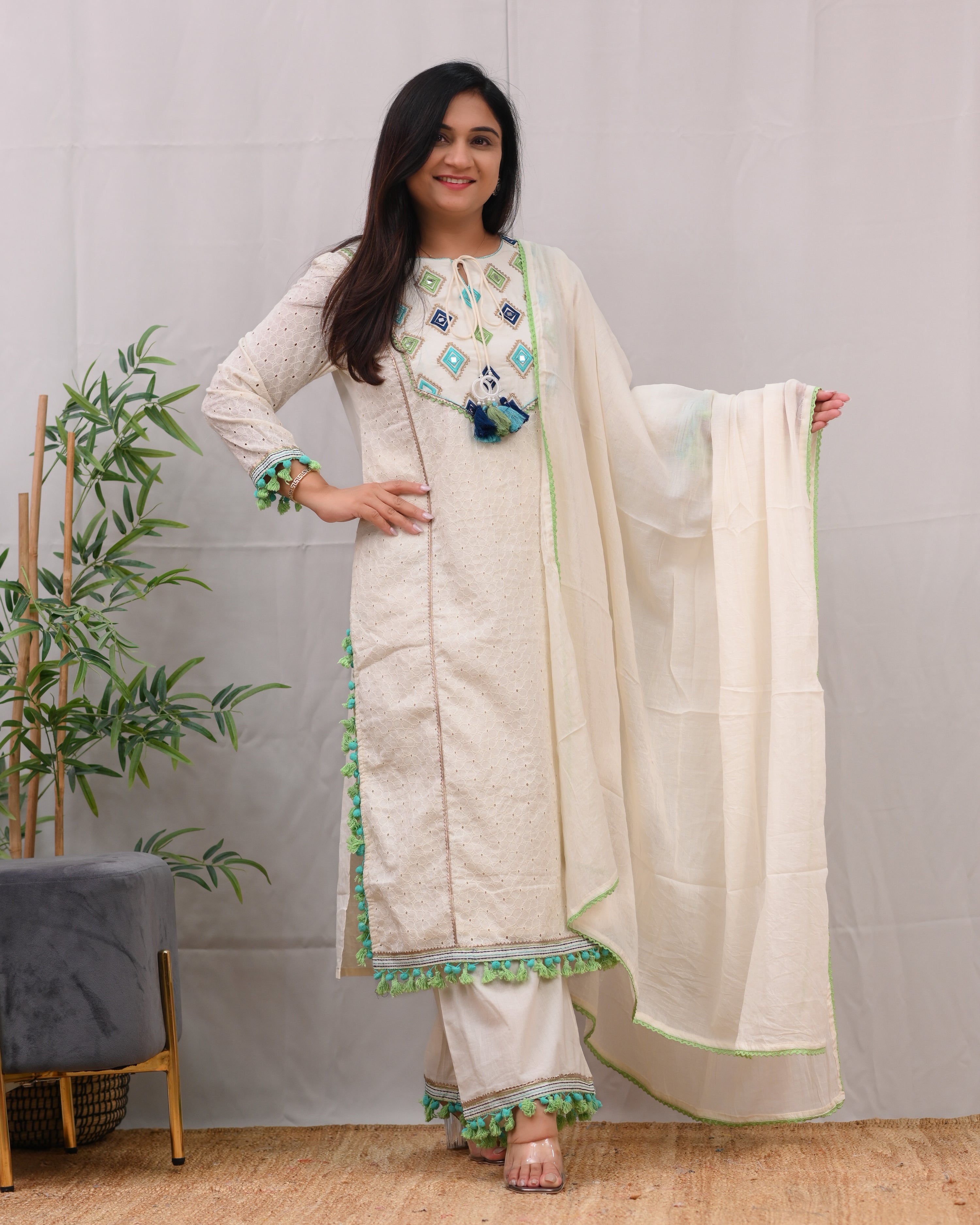 Aashi Cotton Sciffili Pakistani Suit - The Jaipur Studio