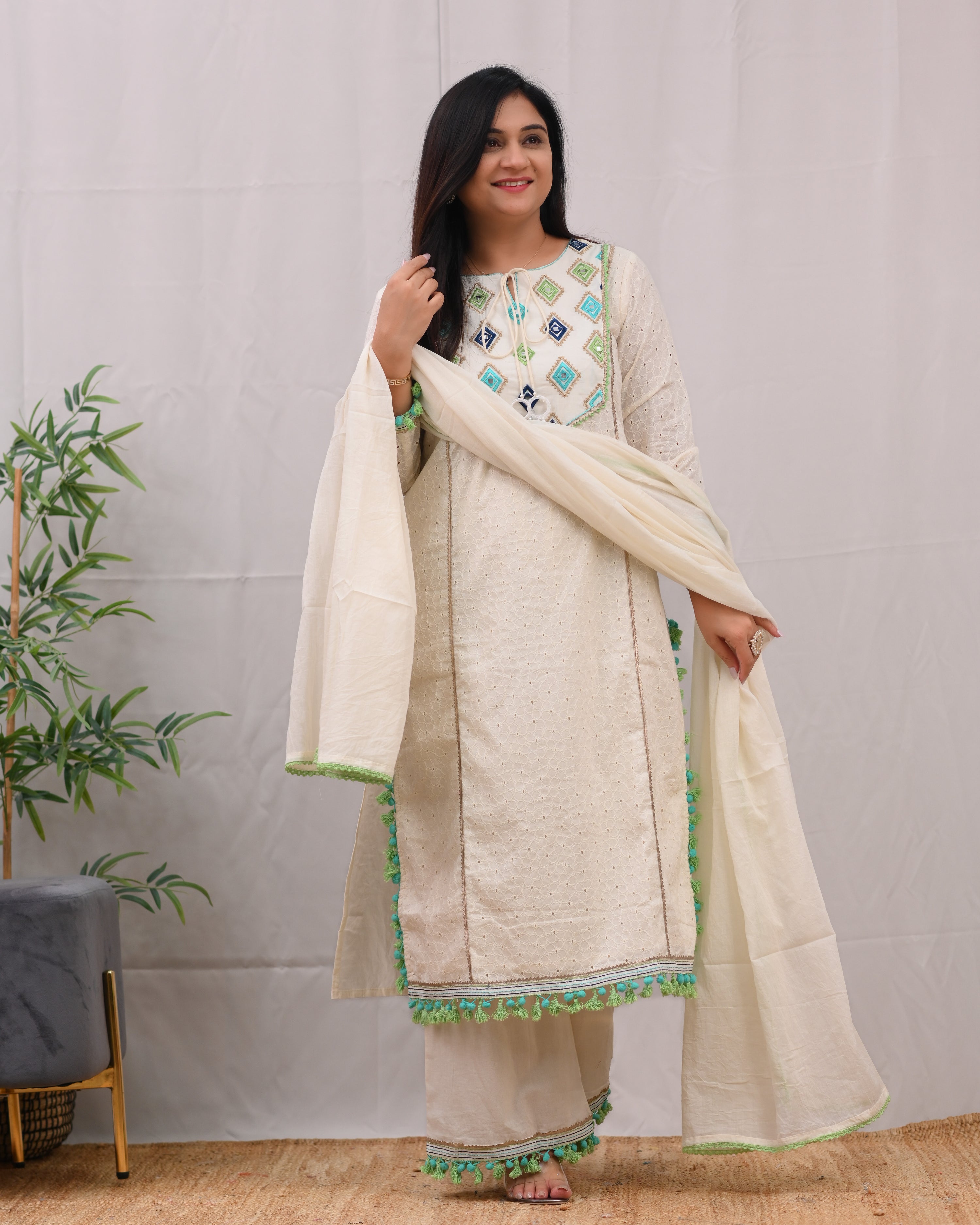 Aashi Cotton Sciffili Pakistani Suit - The Jaipur Studio