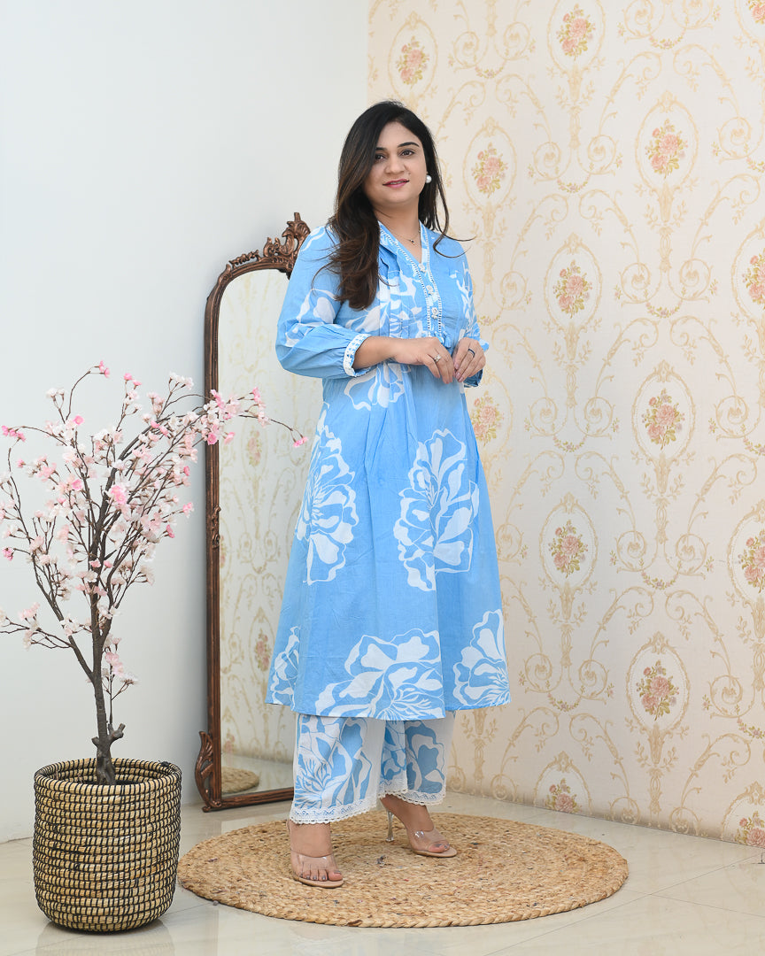 Mishika Cotton A-line Coord set - The Jaipur Studio