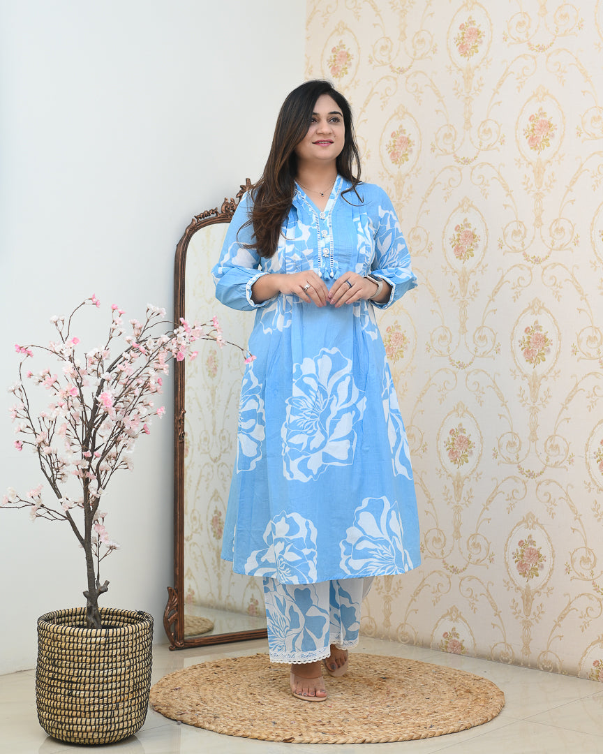 Mishika Cotton A-line Coord set - The Jaipur Studio