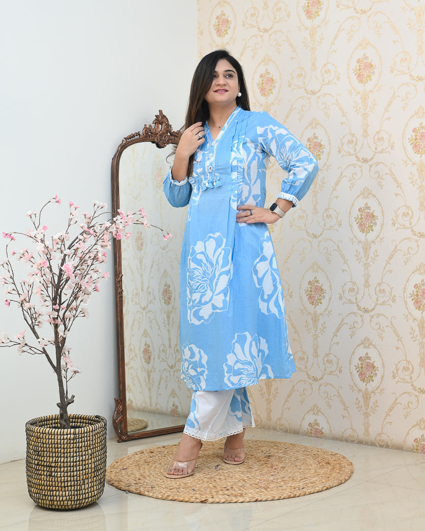 Mishika Cotton A-line Coord set - The Jaipur Studio