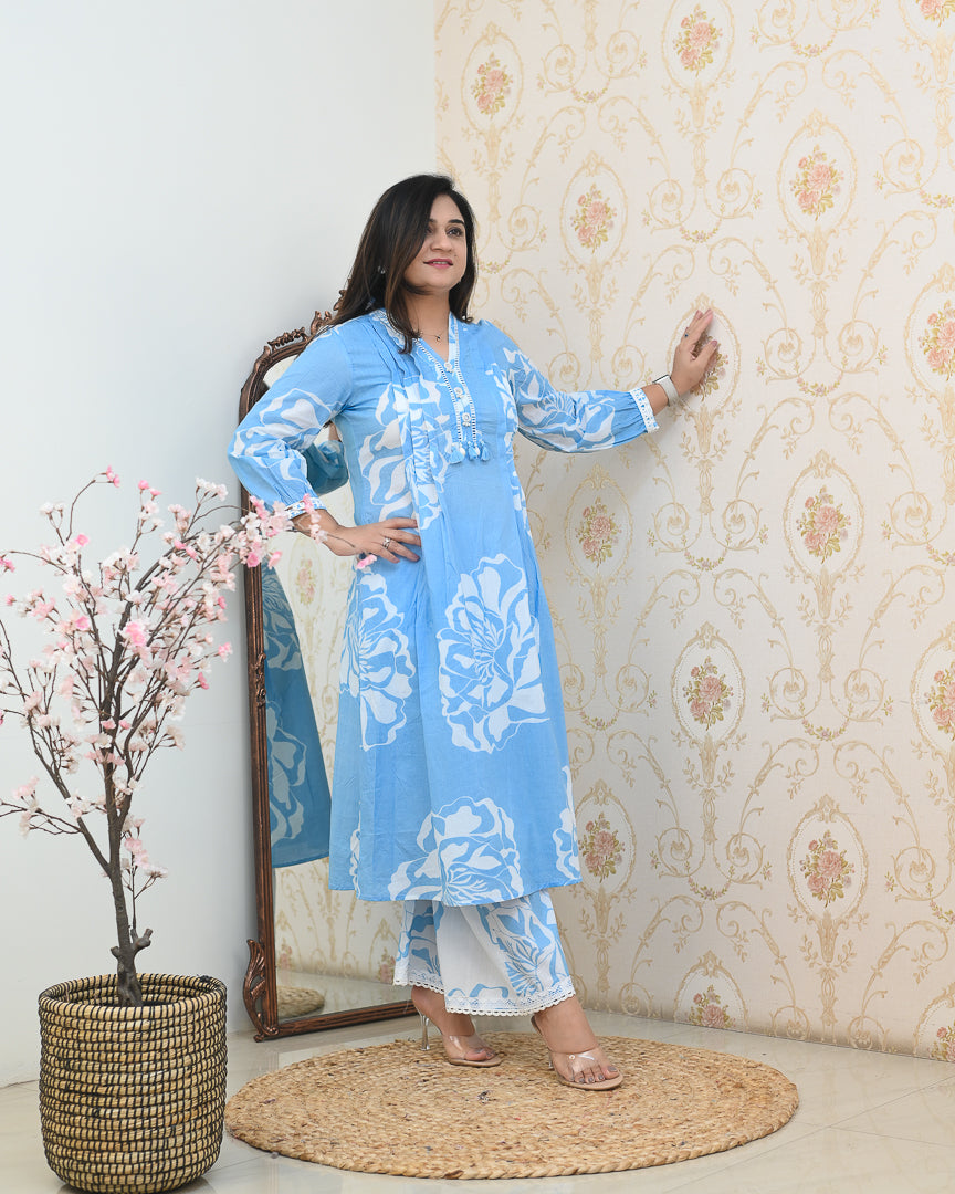 Mishika Cotton A-line Coord set - The Jaipur Studio