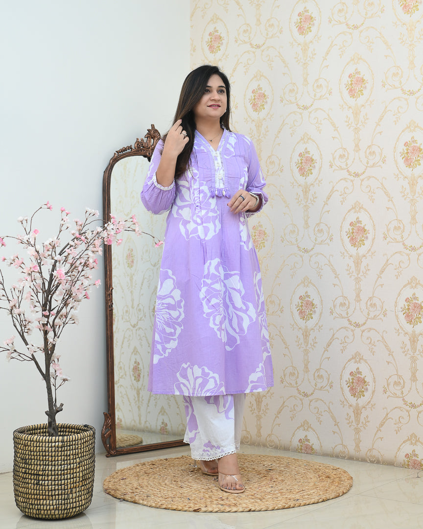 Mishika Cotton A-line Coord set - The Jaipur Studio
