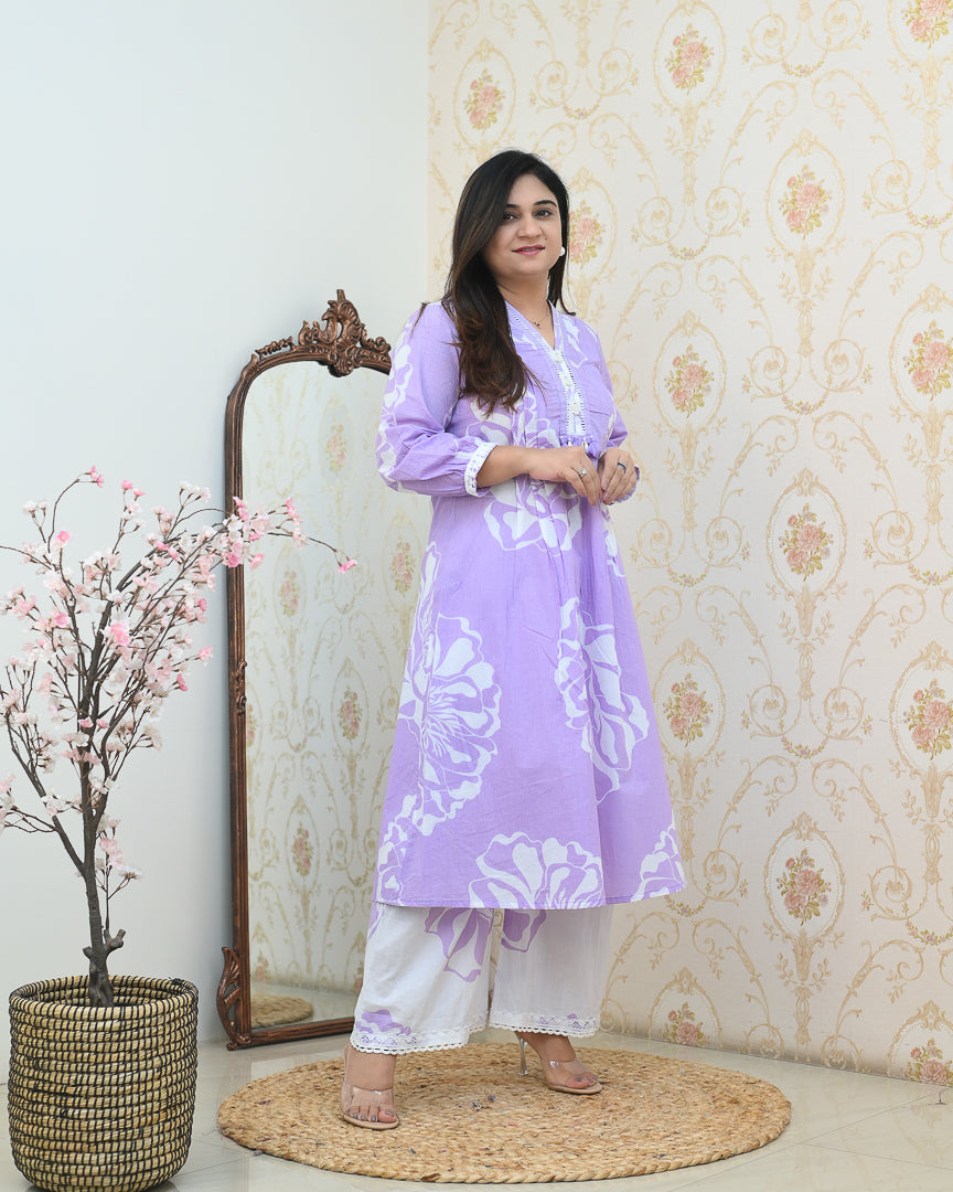 Mishika Cotton A-line Coord set - The Jaipur Studio
