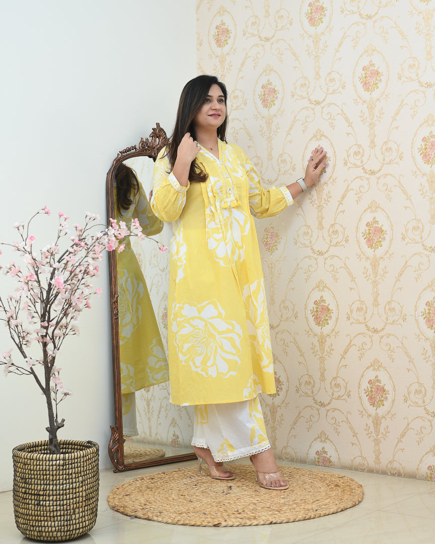 Mishika Cotton A-line Coord set - The Jaipur Studio
