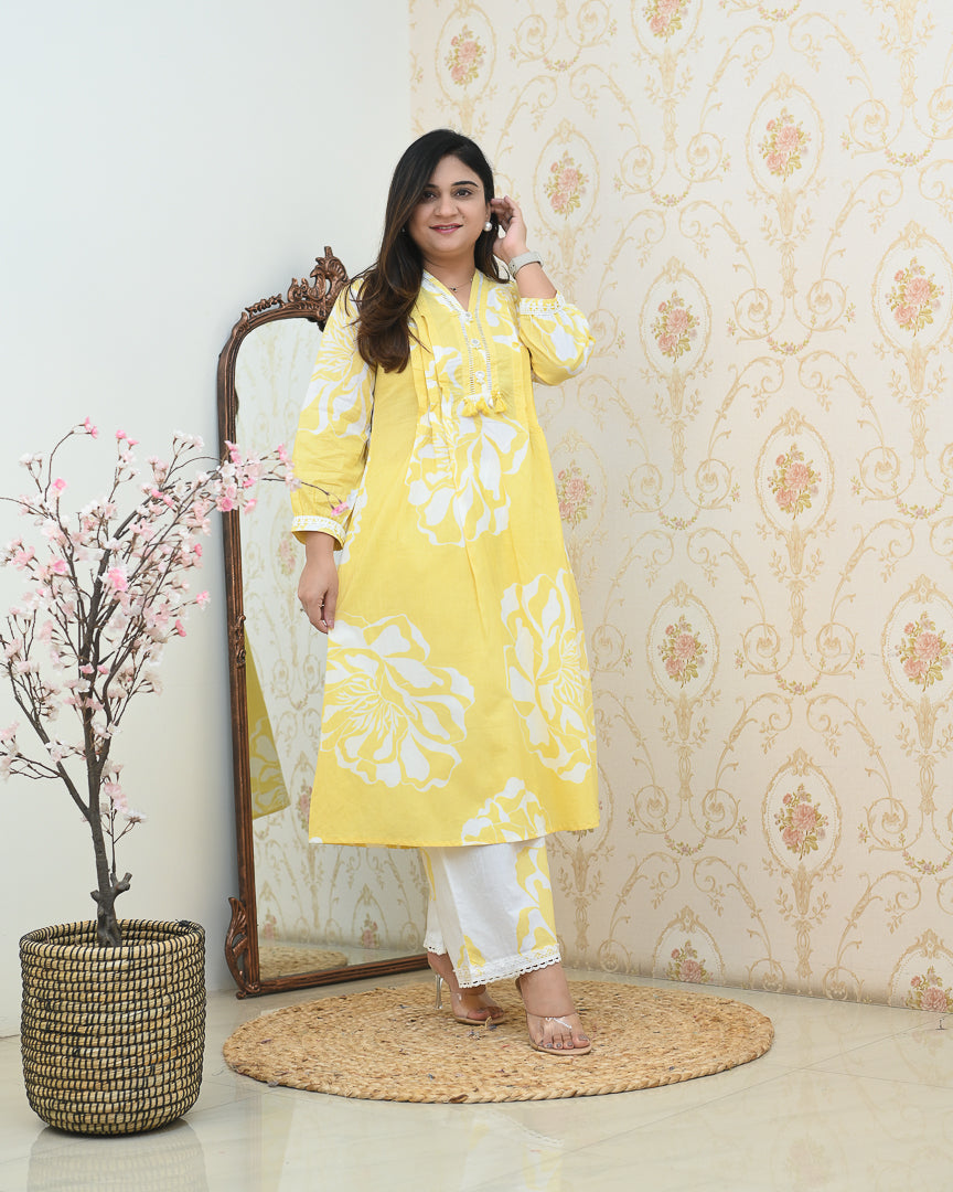 Mishika Cotton A-line Coord set - The Jaipur Studio