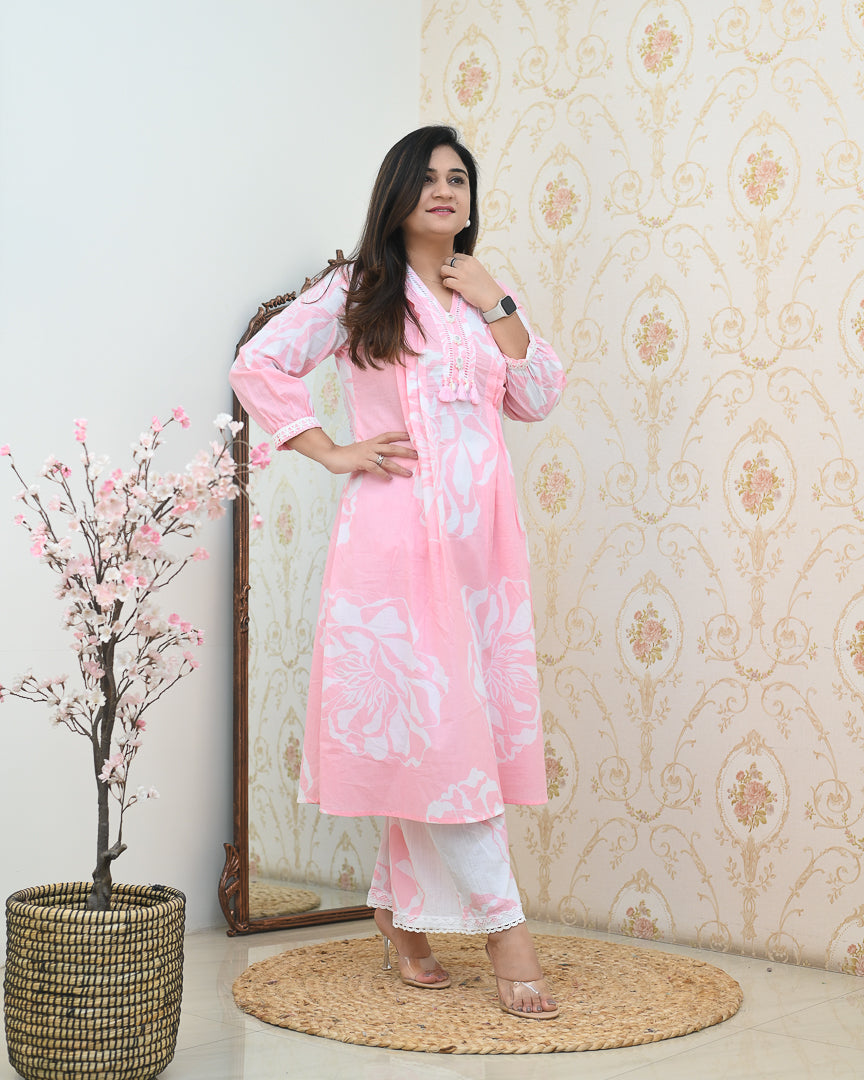 Mishika Cotton A-line Coord set - The Jaipur Studio