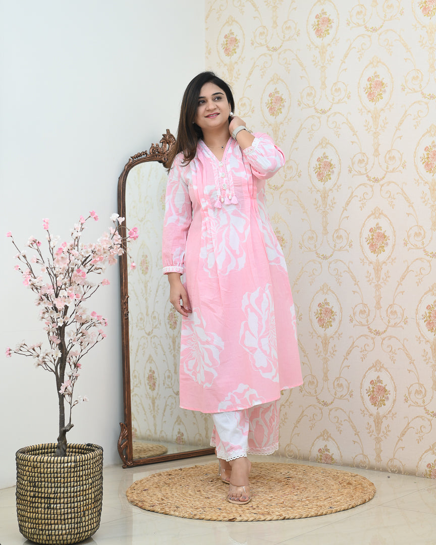 Mishika Cotton A-line Coord set - The Jaipur Studio