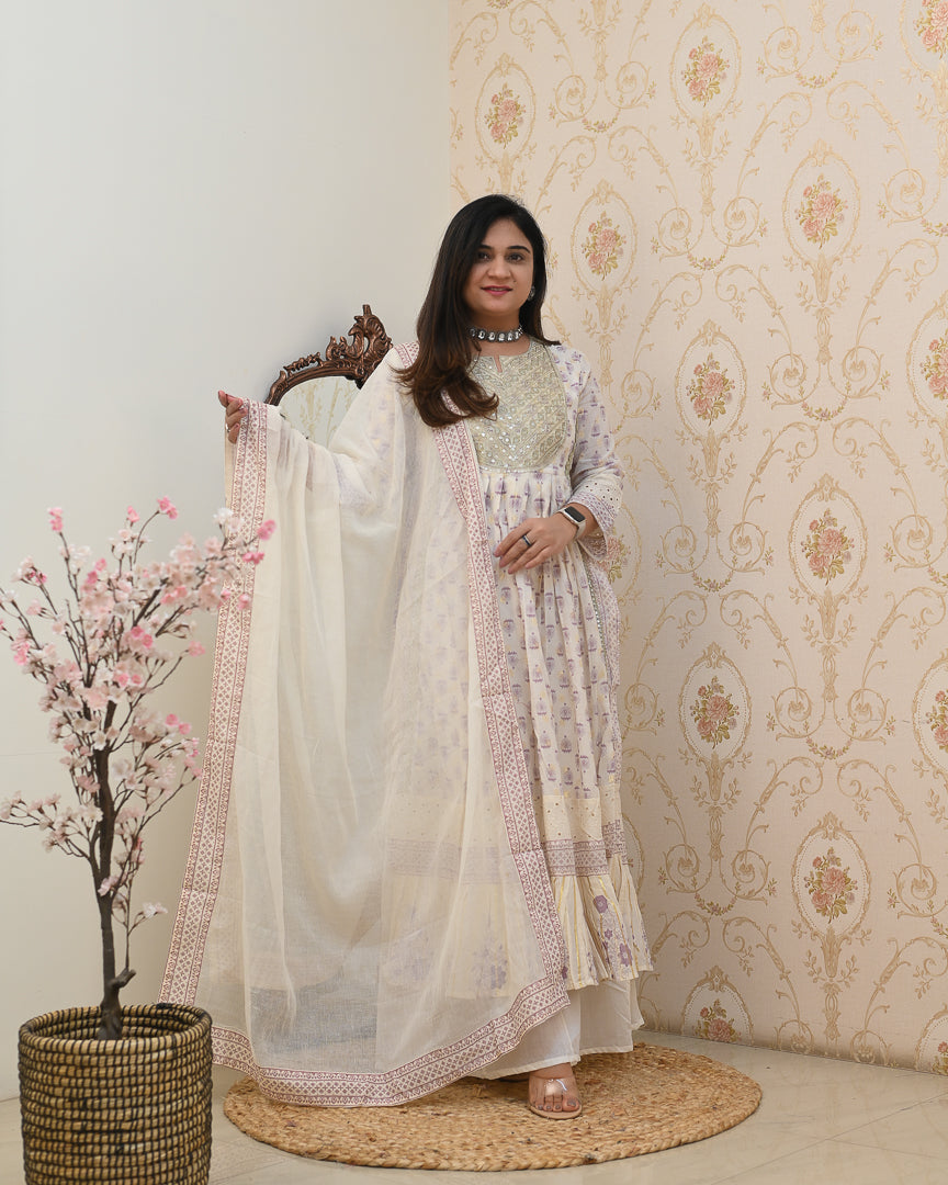 ‘Charvi’ Cotton Embroidered Nyra Divider Set - The Jaipur Studio