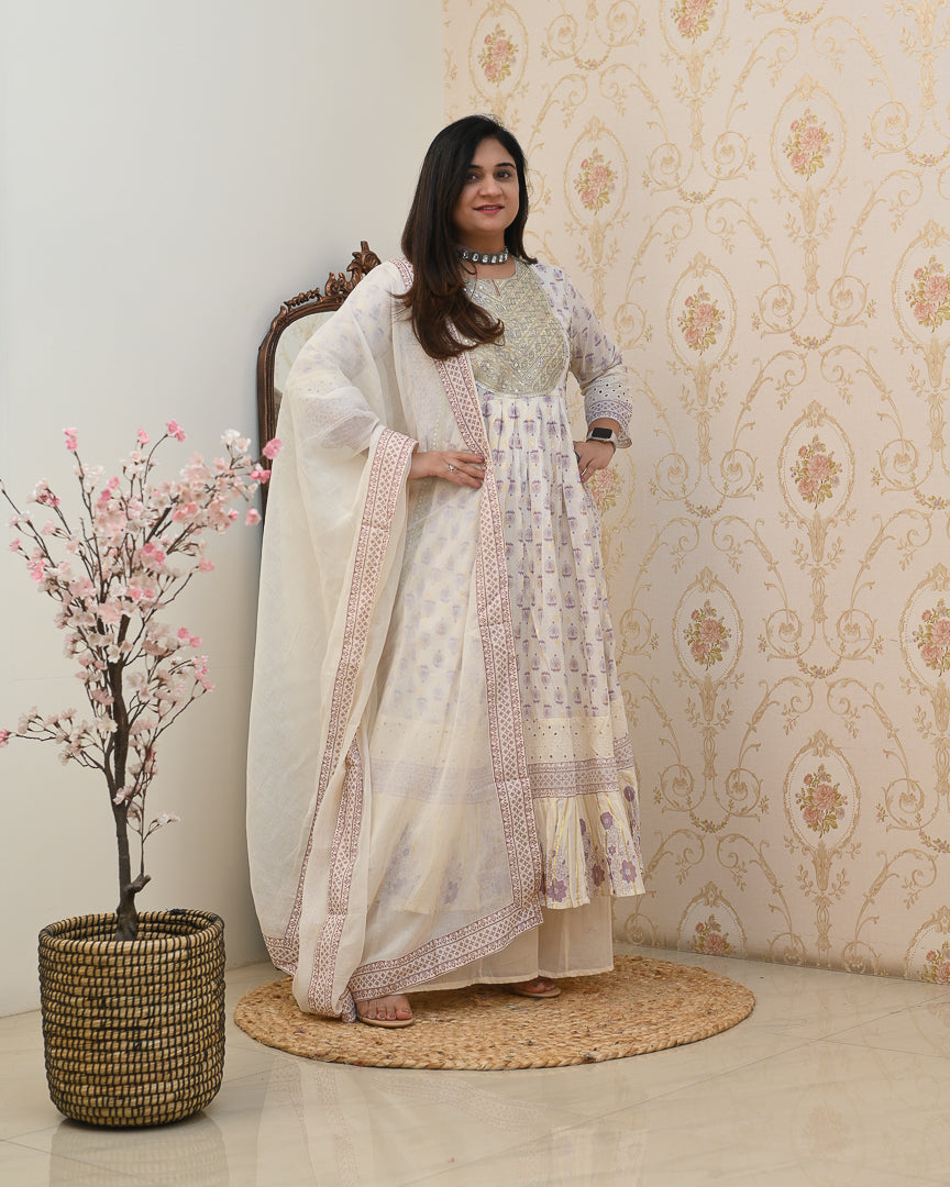 ‘Charvi’ Cotton Embroidered Nyra Divider Set - The Jaipur Studio