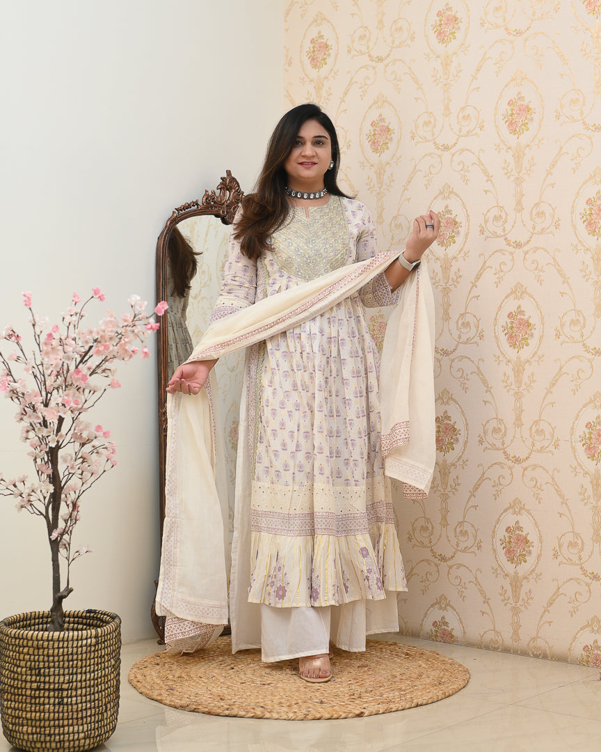 ‘Charvi’ Cotton Embroidered Nyra Divider Set - The Jaipur Studio
